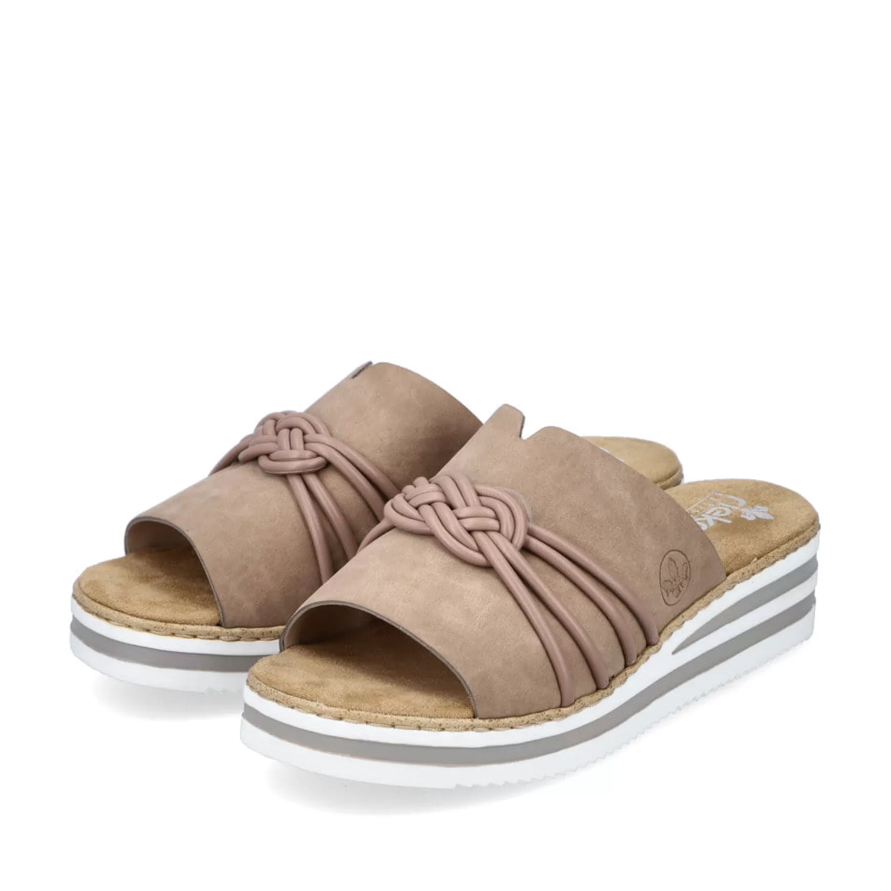 Women'S Mules Brown Beige-Rieker Hot