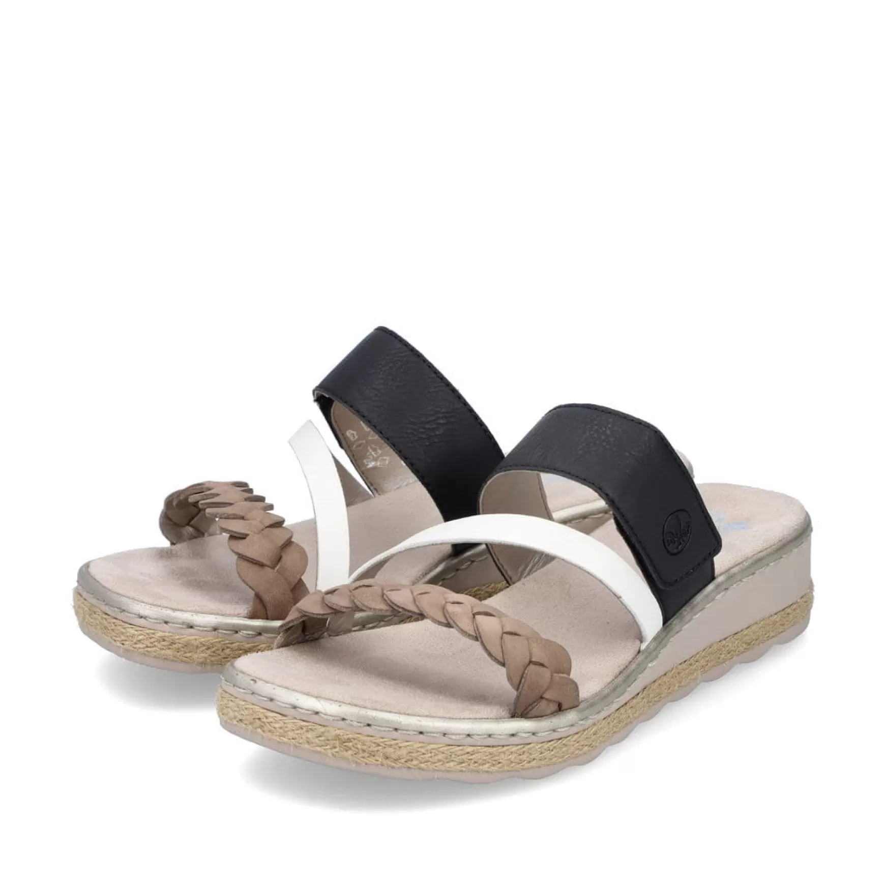 Women'S Mules Brown Beige-Cream White-Black-Rieker Cheap