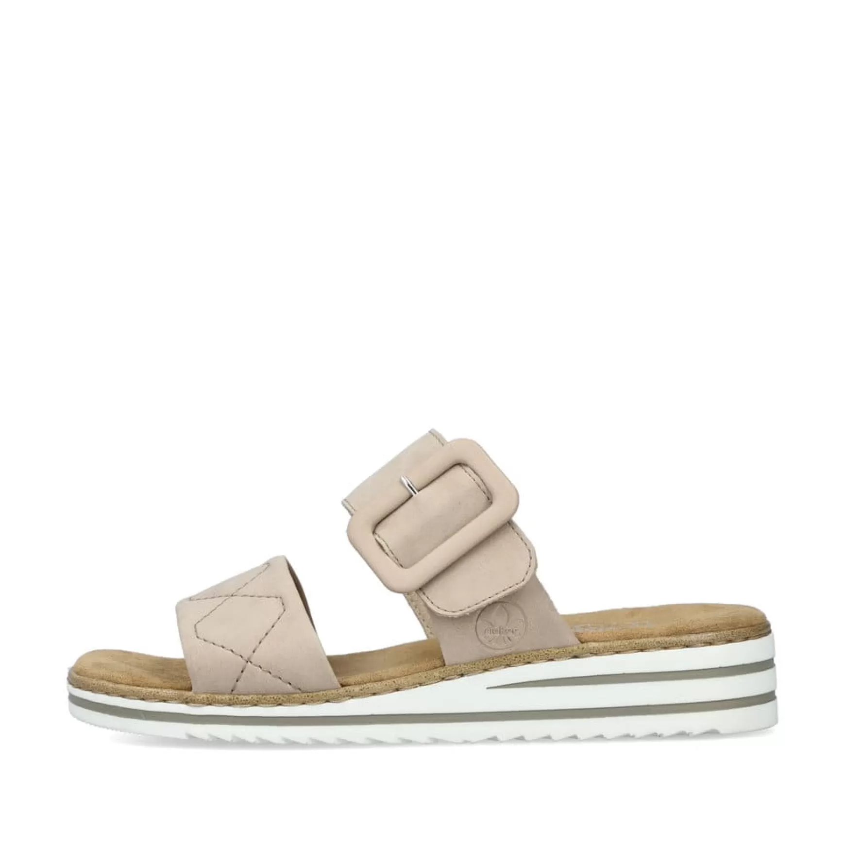 Women'S Mules Cream Beige-Rieker Fashion