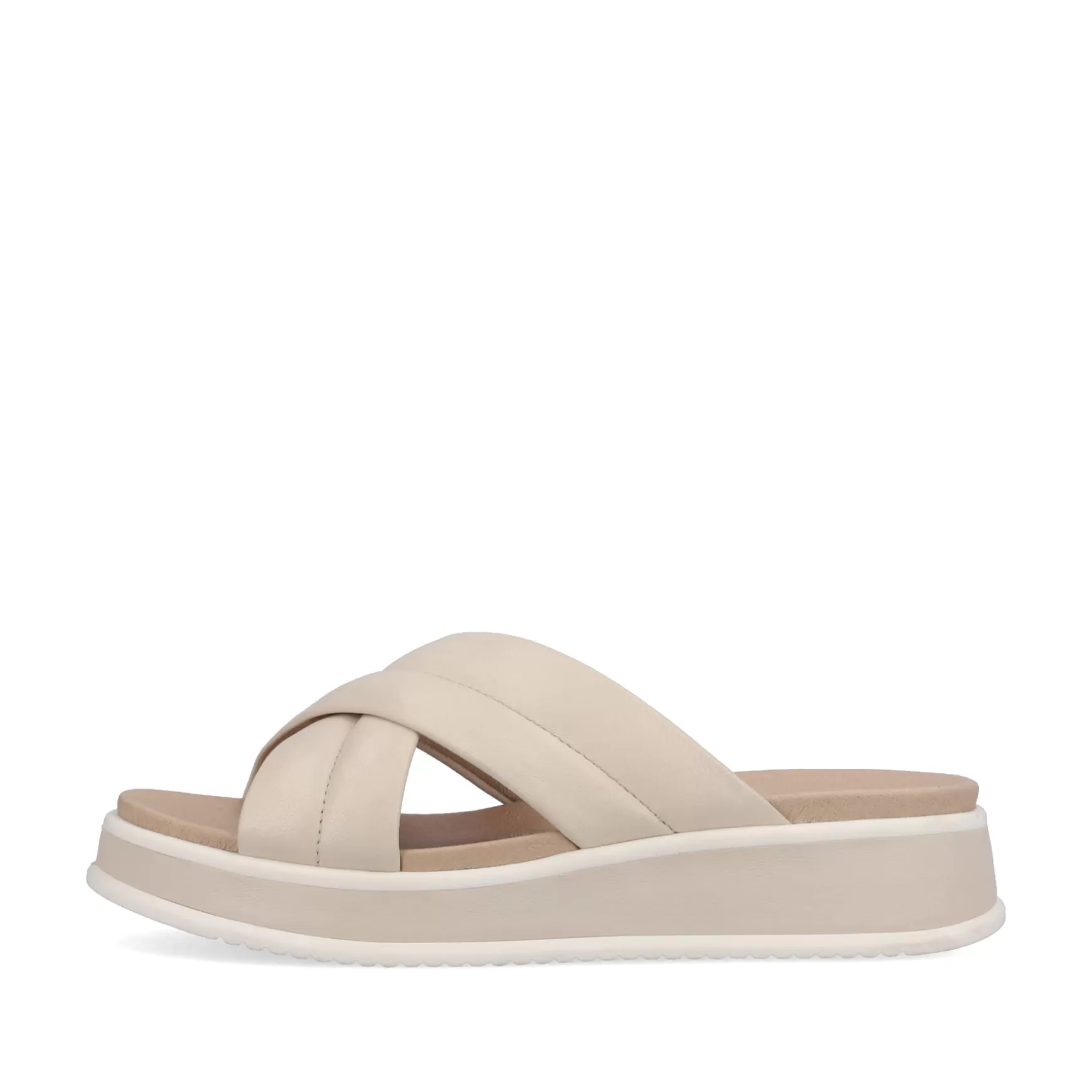 Women'S Mules Cream Beige-Rieker Fashion