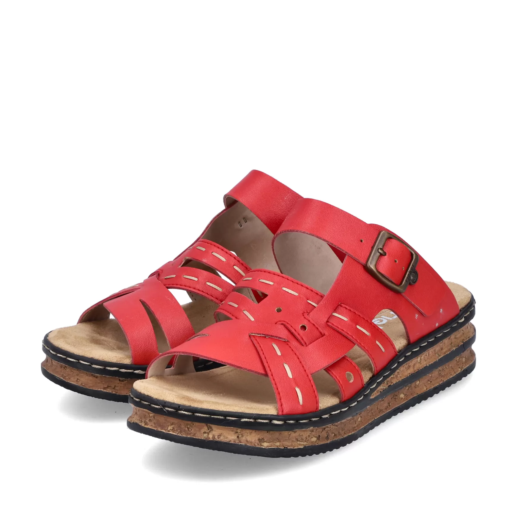 Women'S Mules Fire Red-Rieker Hot