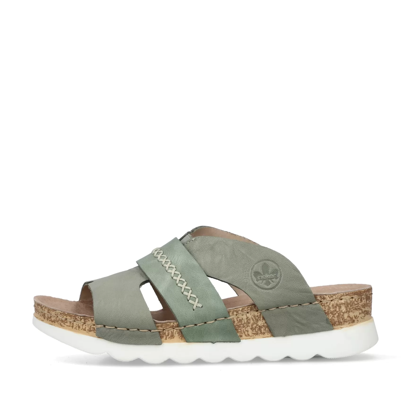 Women'S Mules Green Gray-Rieker Store