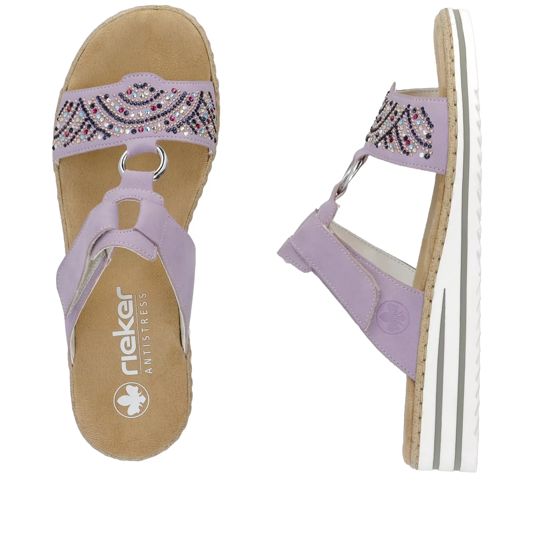 Women'S Mules In Lilac Colors-Rieker Hot