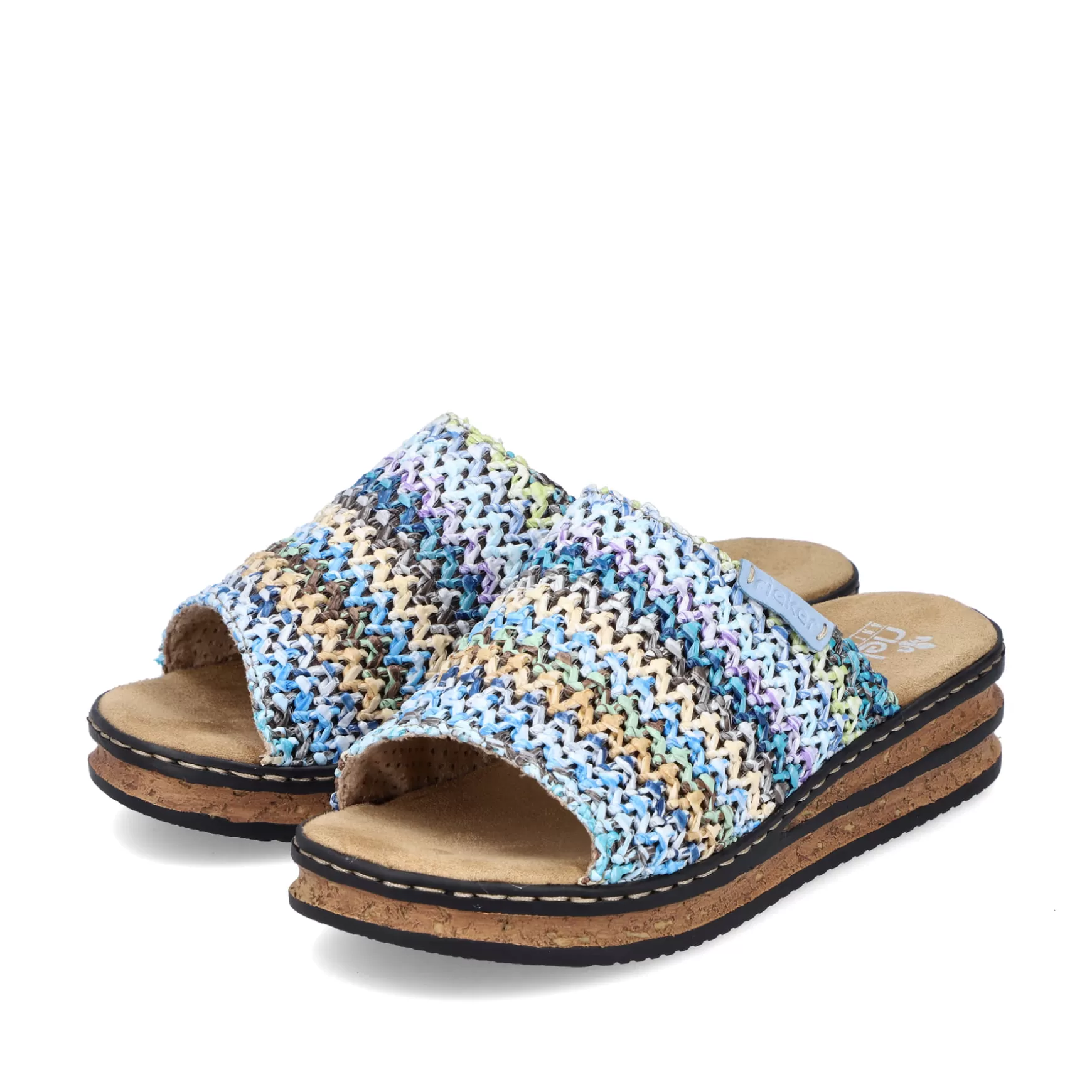 Women'S Mules Multi-Sky Blue-Rieker Hot