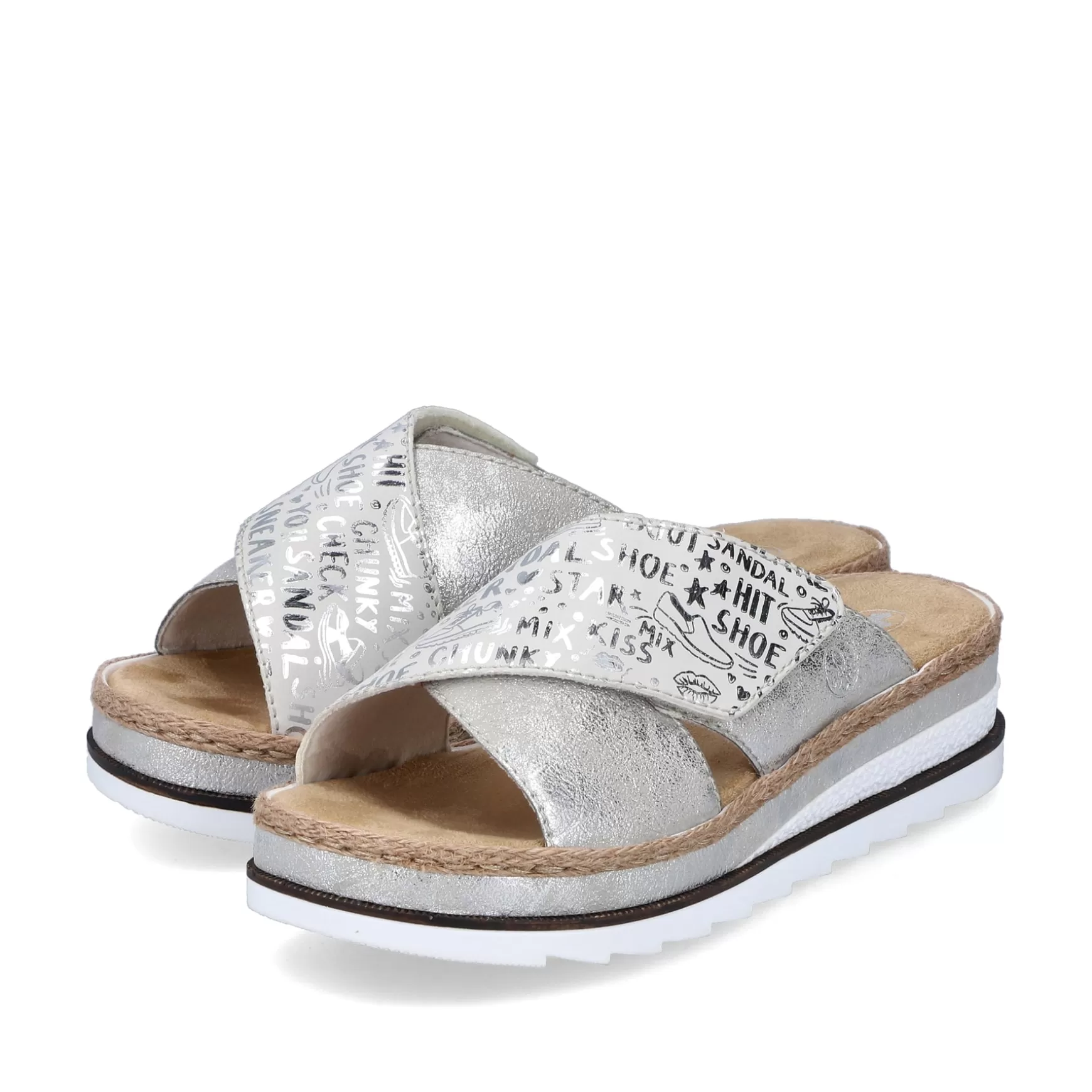 Women'S Mules Silver Metallic-Rieker Shop