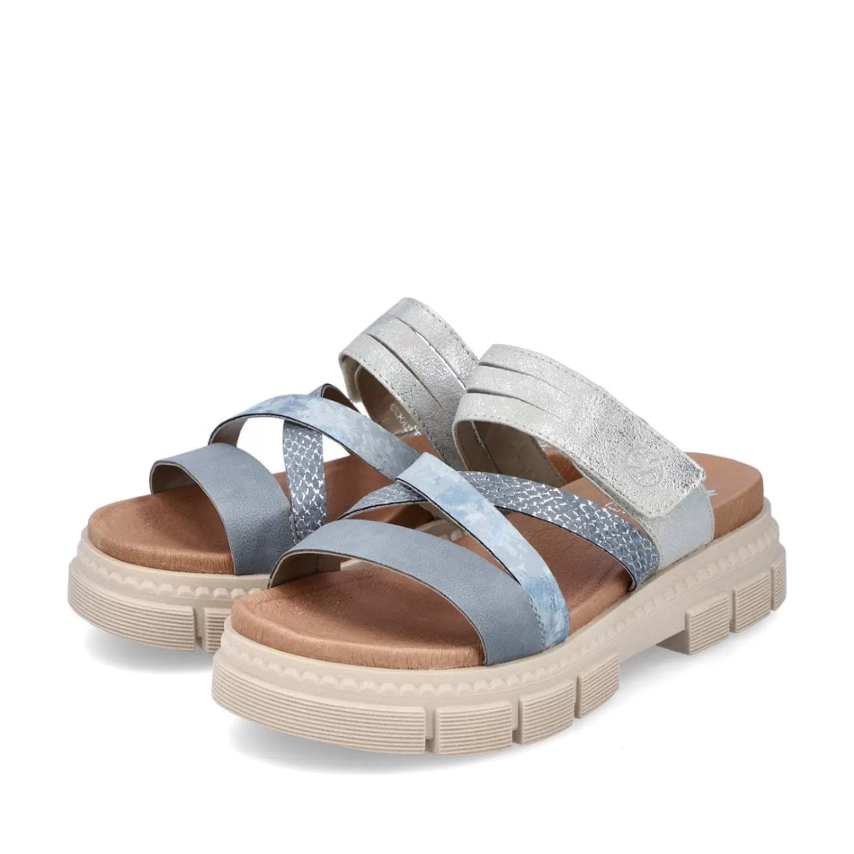 Women'S Mules Slate Blue-Dust Gray-Rieker Cheap