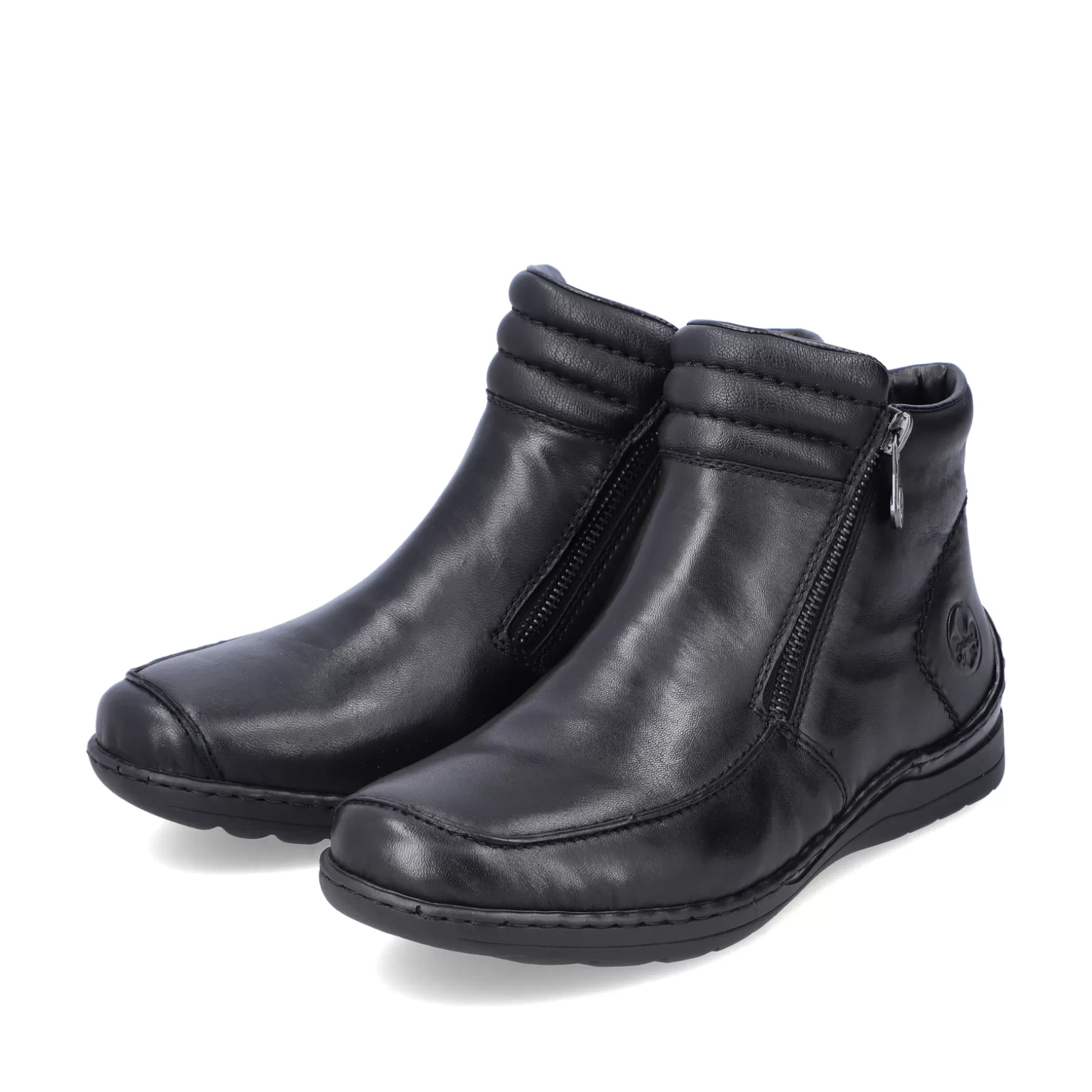 Women'S Short Boots Glossy Black-Rieker Fashion