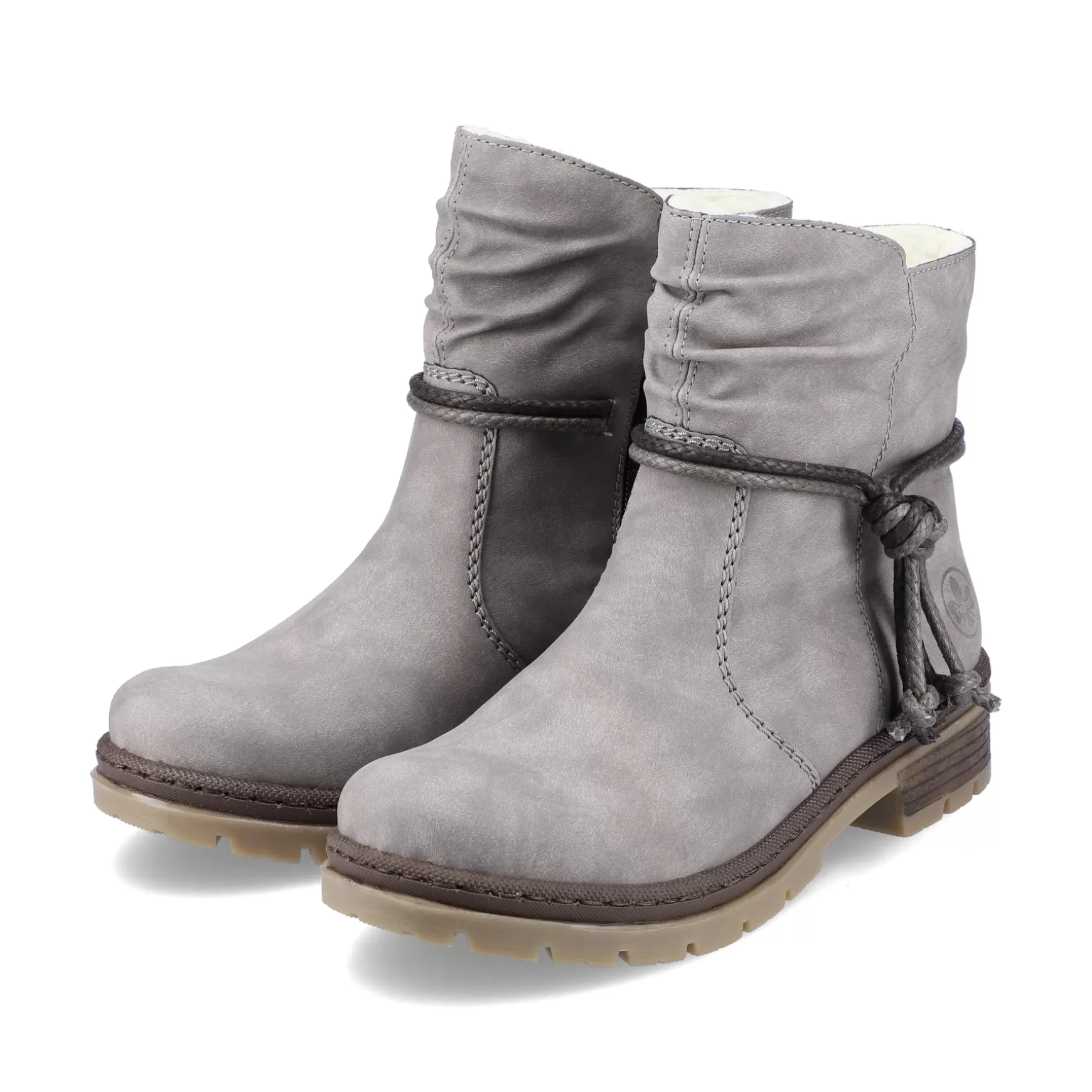 Women'S Short Boots Silver Gray-Rieker Best