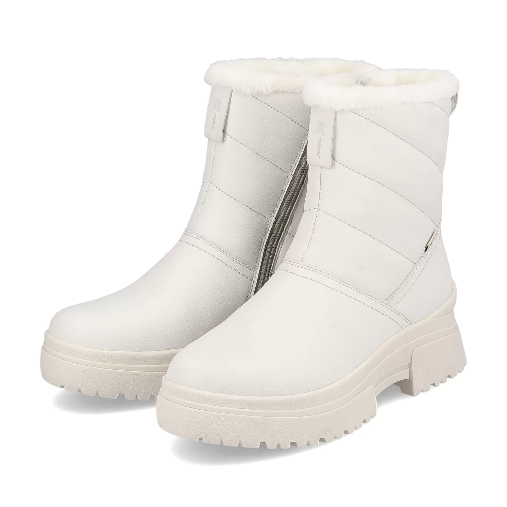 Women'S Short Boots Snow White-Rieker Flash Sale