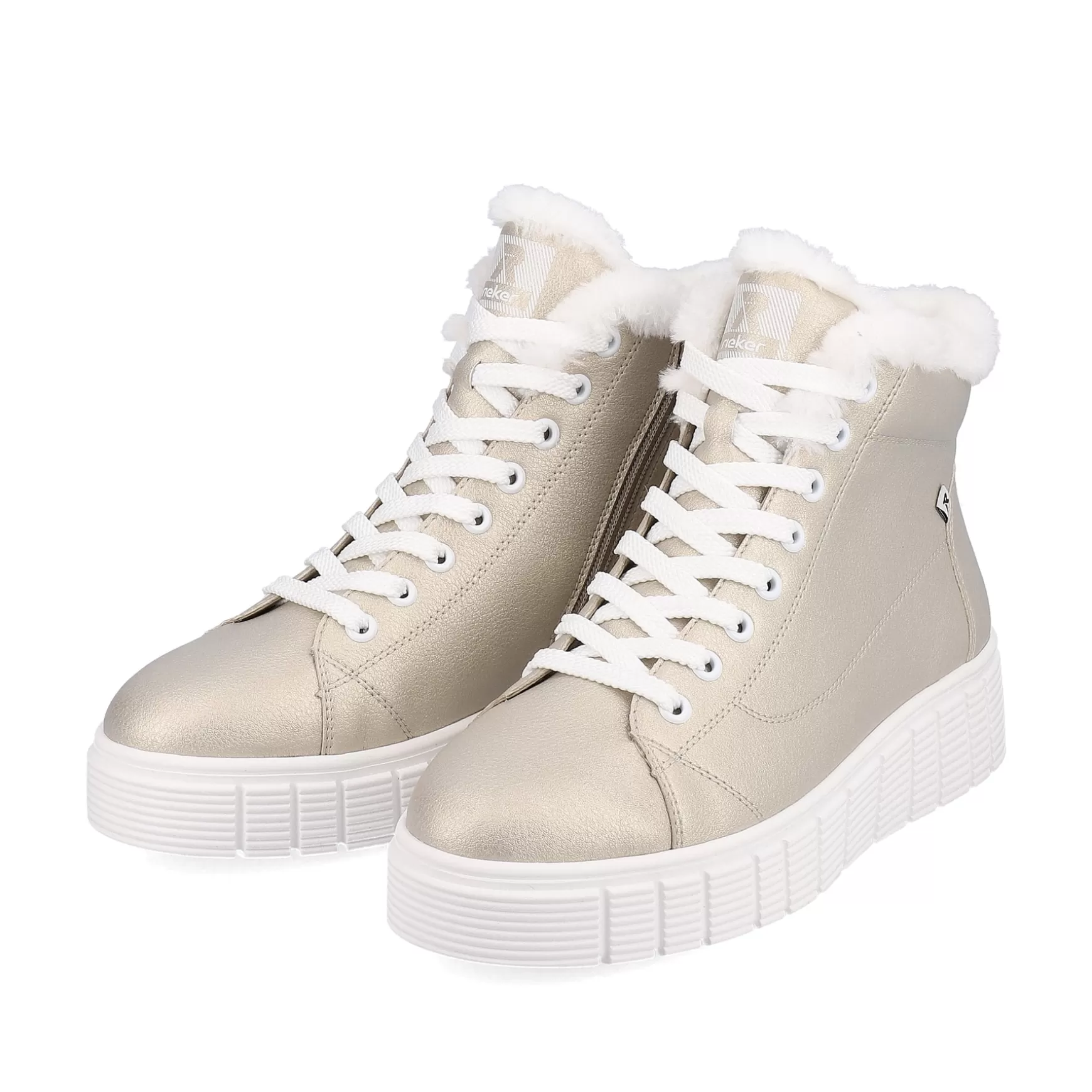 Women'S Sneaker High Glitter Gold Frost White-Rieker Online