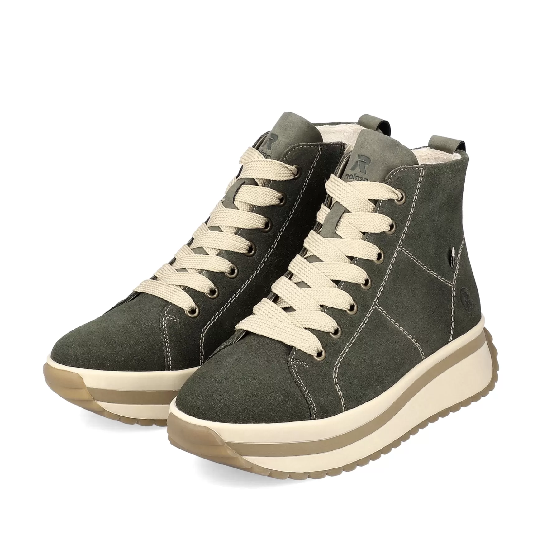 Women'S Sneaker High Khaki-Rieker Cheap