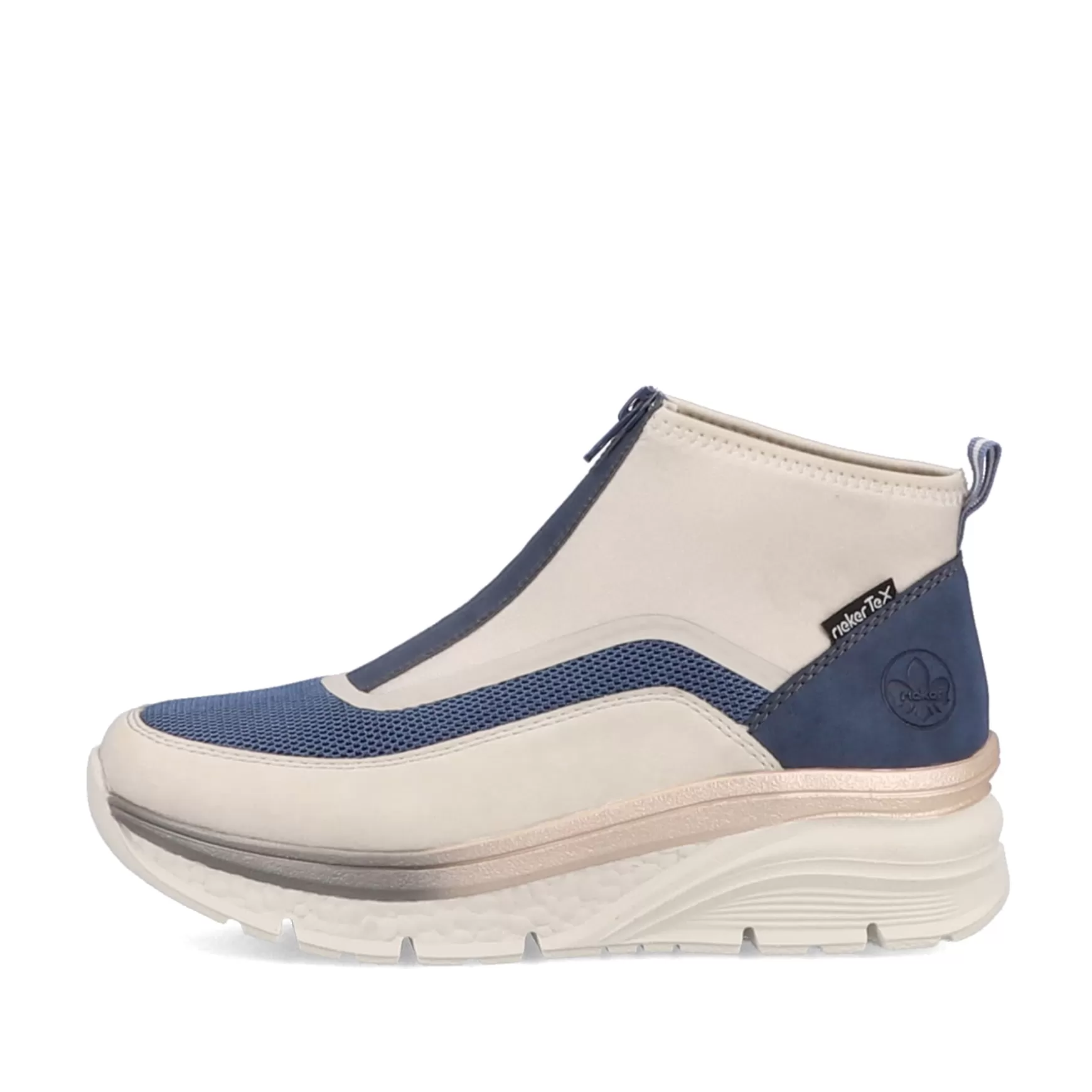 Women'S Sneaker High Light Beige-Denim Blue-Rieker Outlet