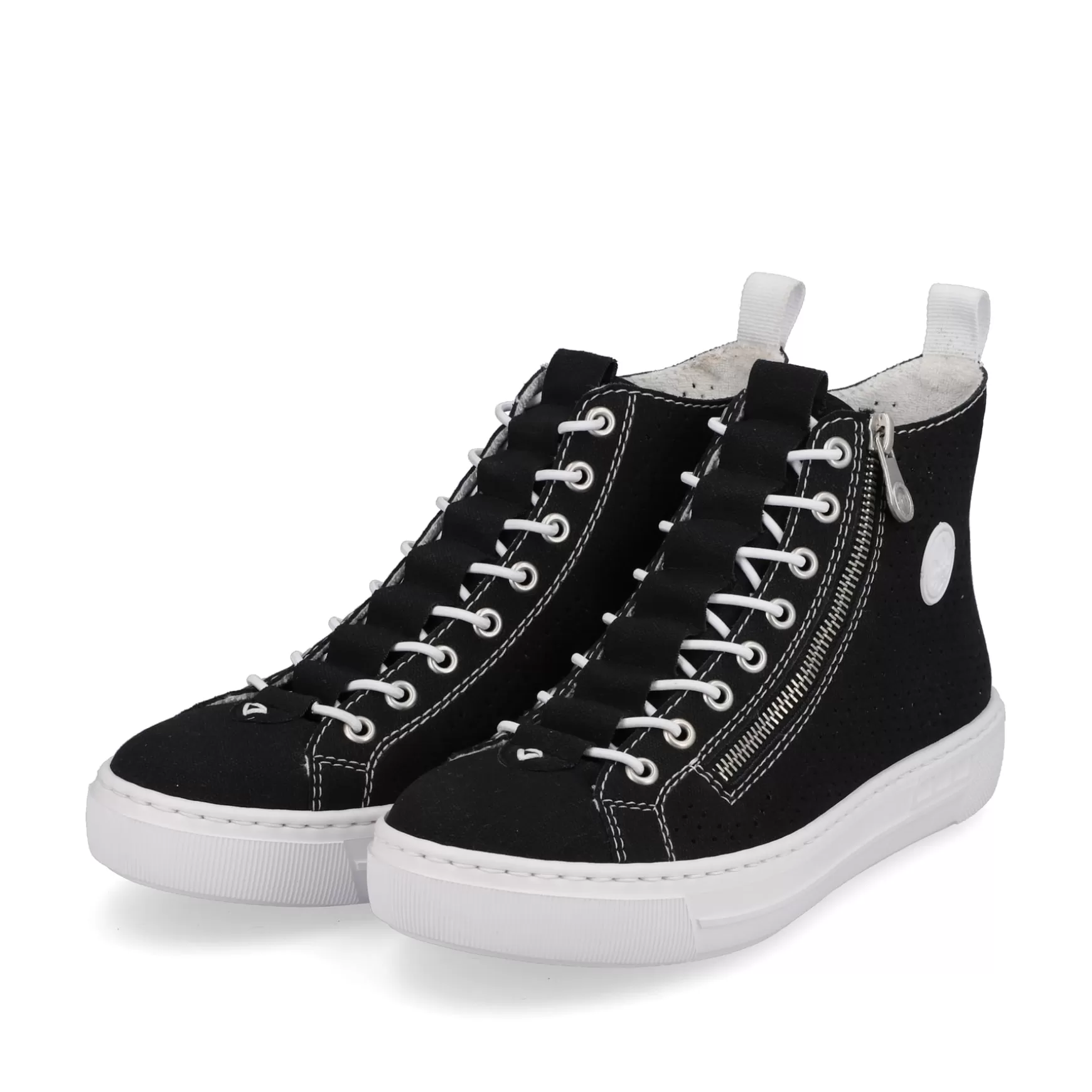 Women'S Sneaker High Night Black-Crystal White-Rieker Hot