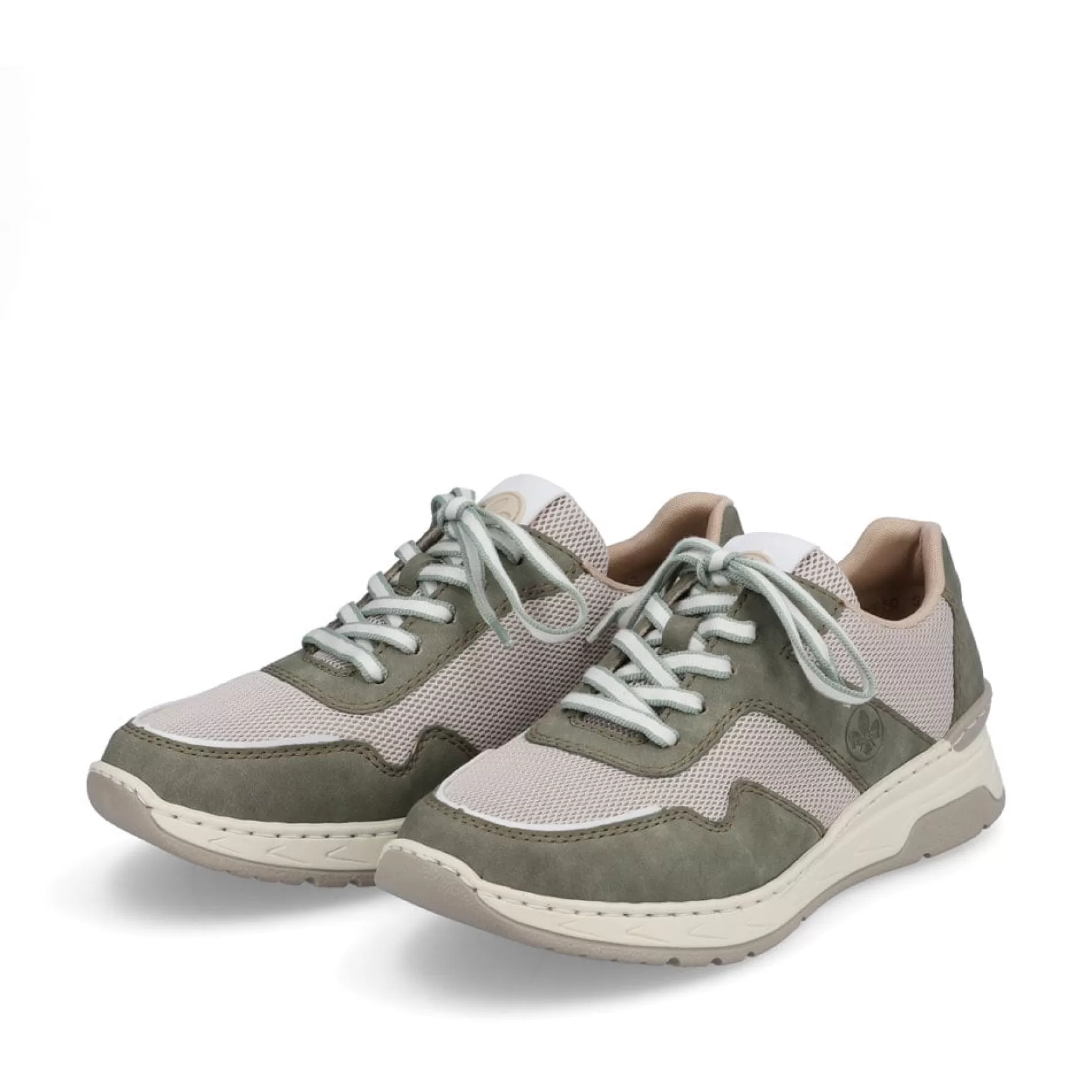 Women'S Sneaker Low Cactus Green-Light Beige-Rieker New