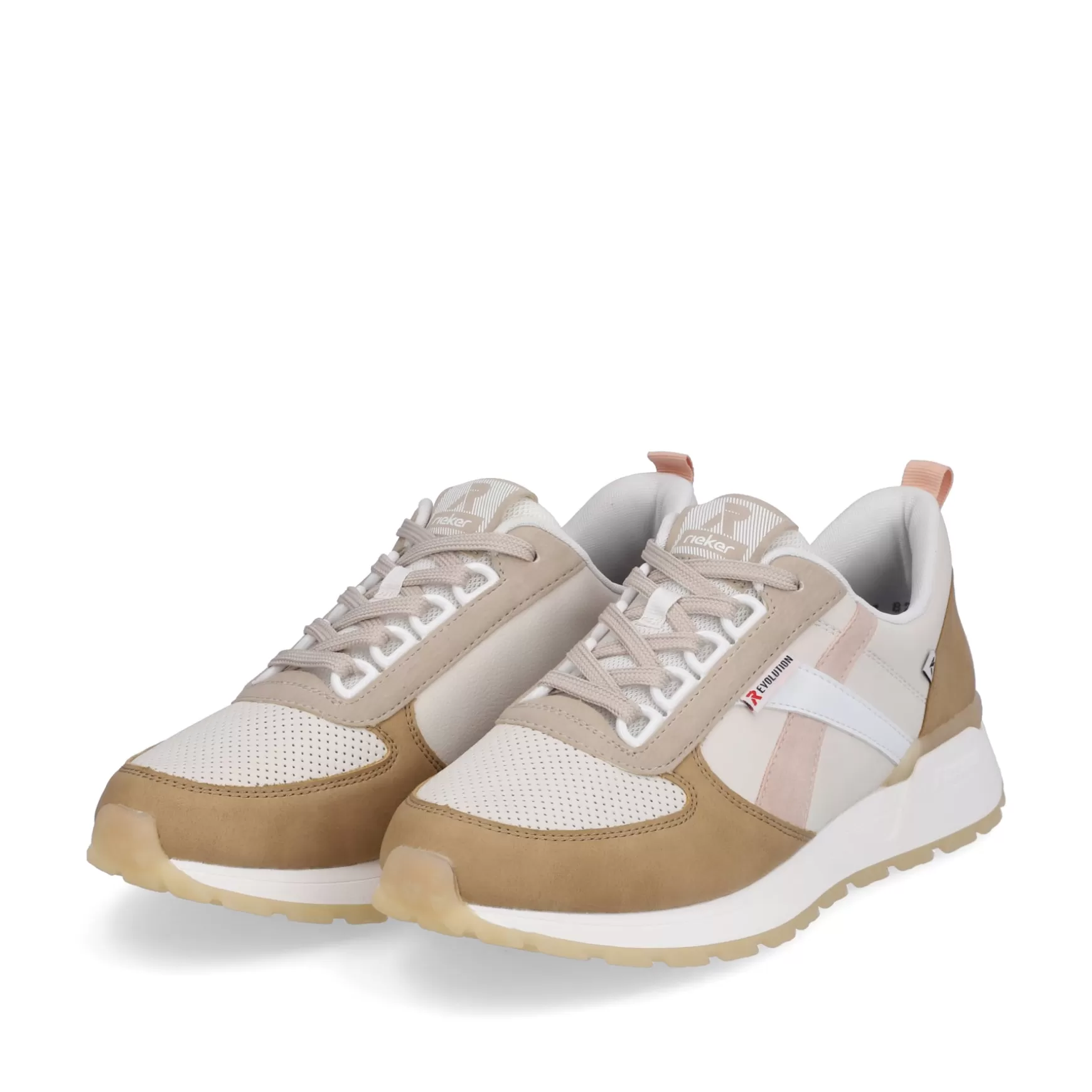 Women'S Sneaker Low Clay-Beige Cinnamon White-Rieker Discount