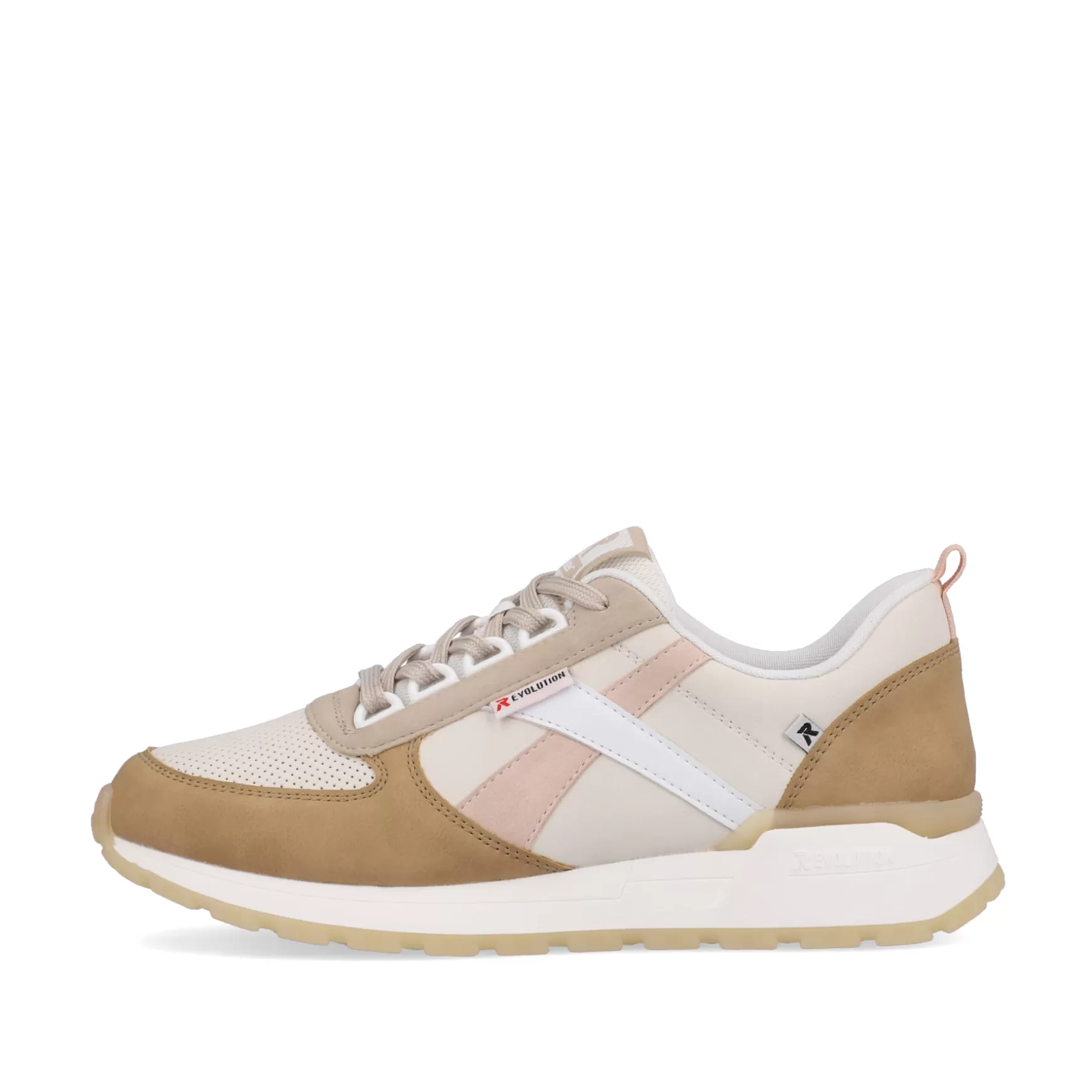 Women'S Sneaker Low Clay-Beige Cinnamon White-Rieker Discount