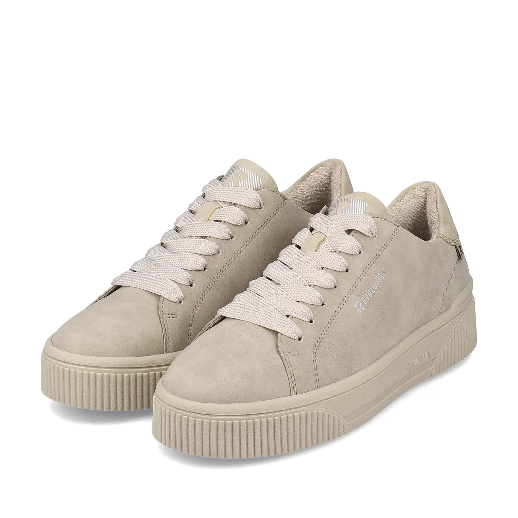 Women'S Sneaker Low Cream Beige-Rieker Fashion