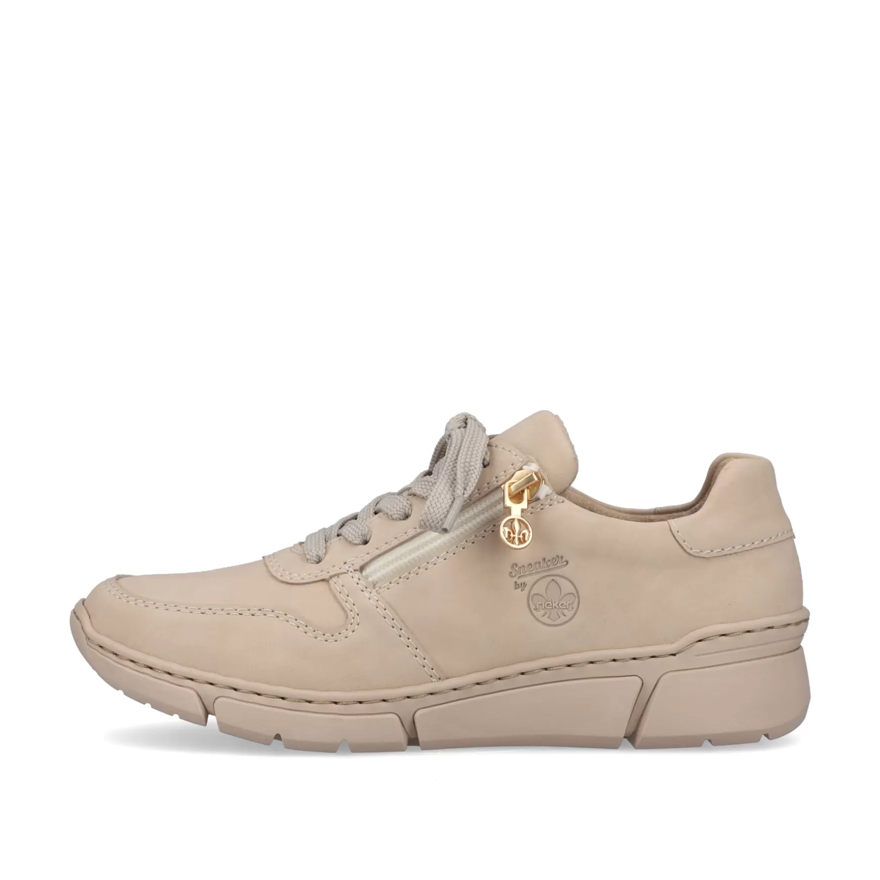 Women'S Sneaker Low Cream Beige-Rieker Fashion