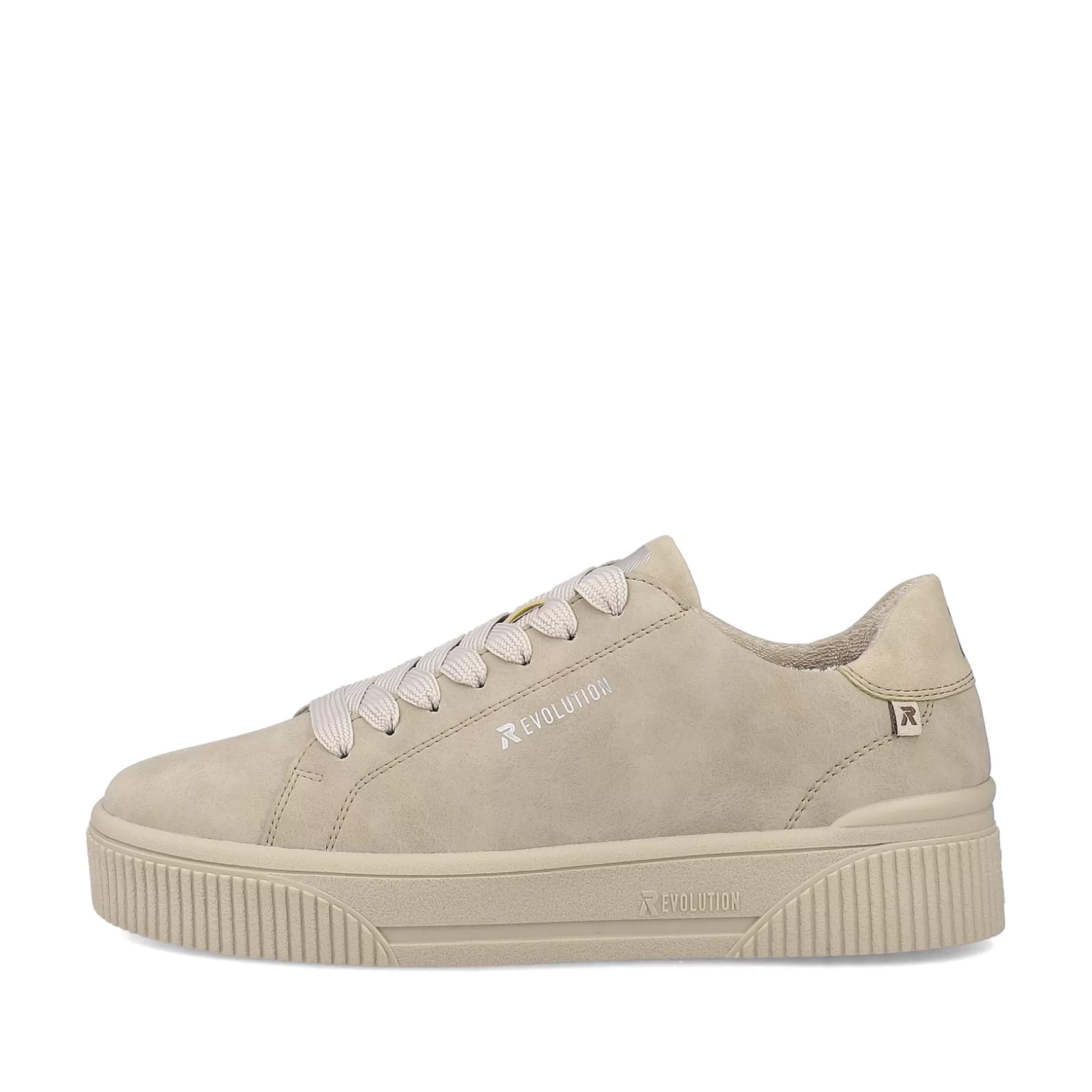 Women'S Sneaker Low Cream Beige-Rieker Fashion