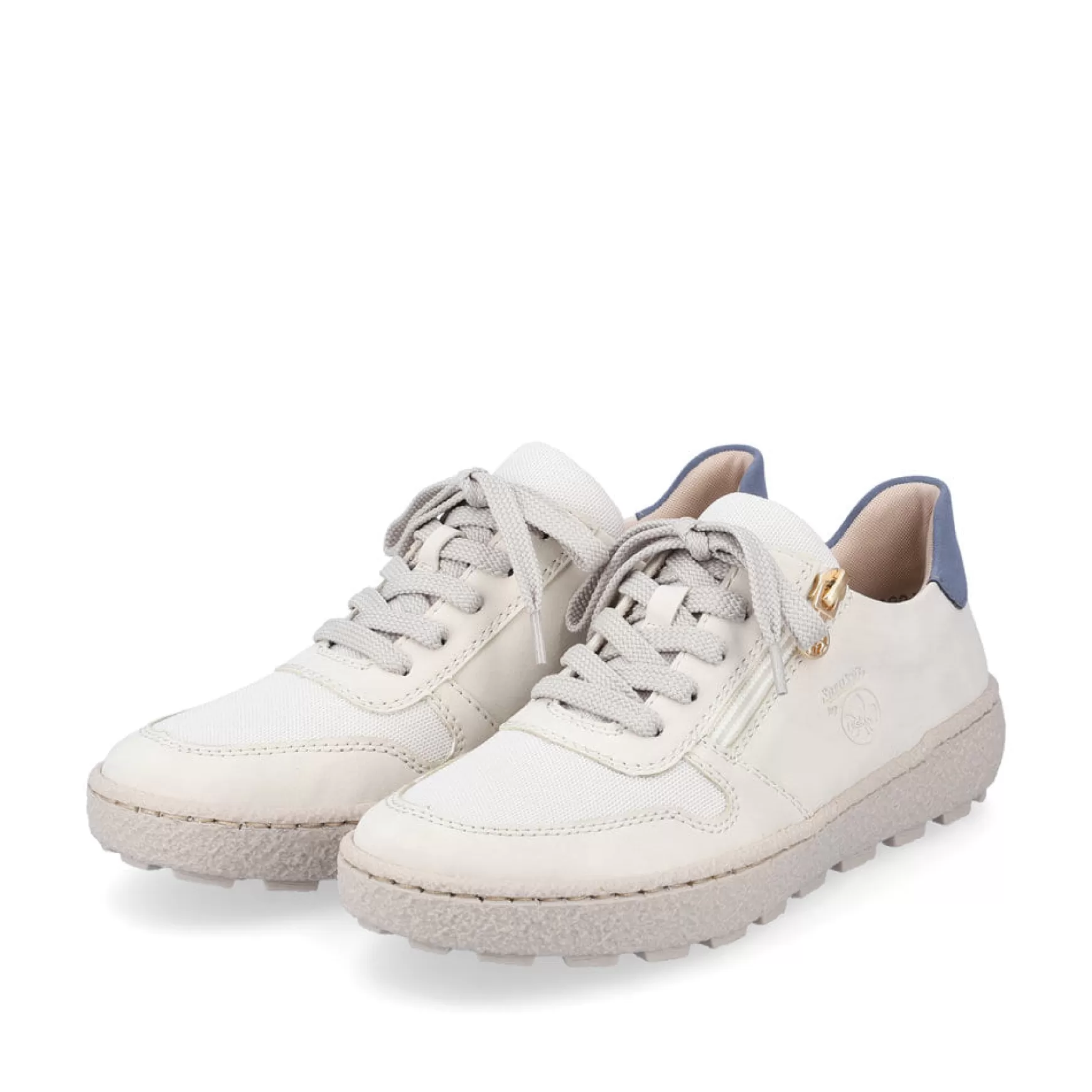 Women'S Sneaker Low Cream Beige-Royal Blue-Rieker Online