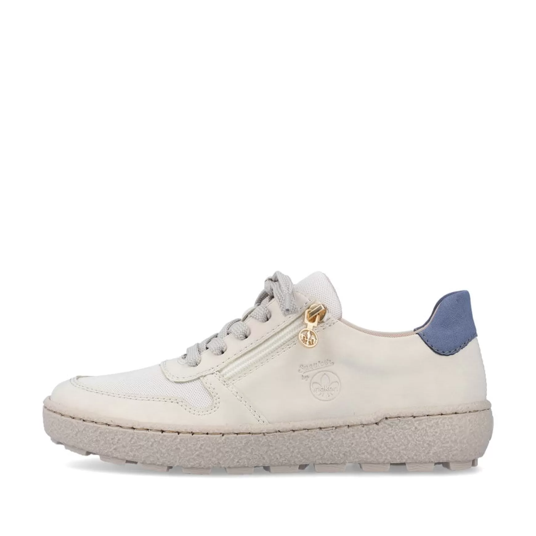 Women'S Sneaker Low Cream Beige-Royal Blue-Rieker Online