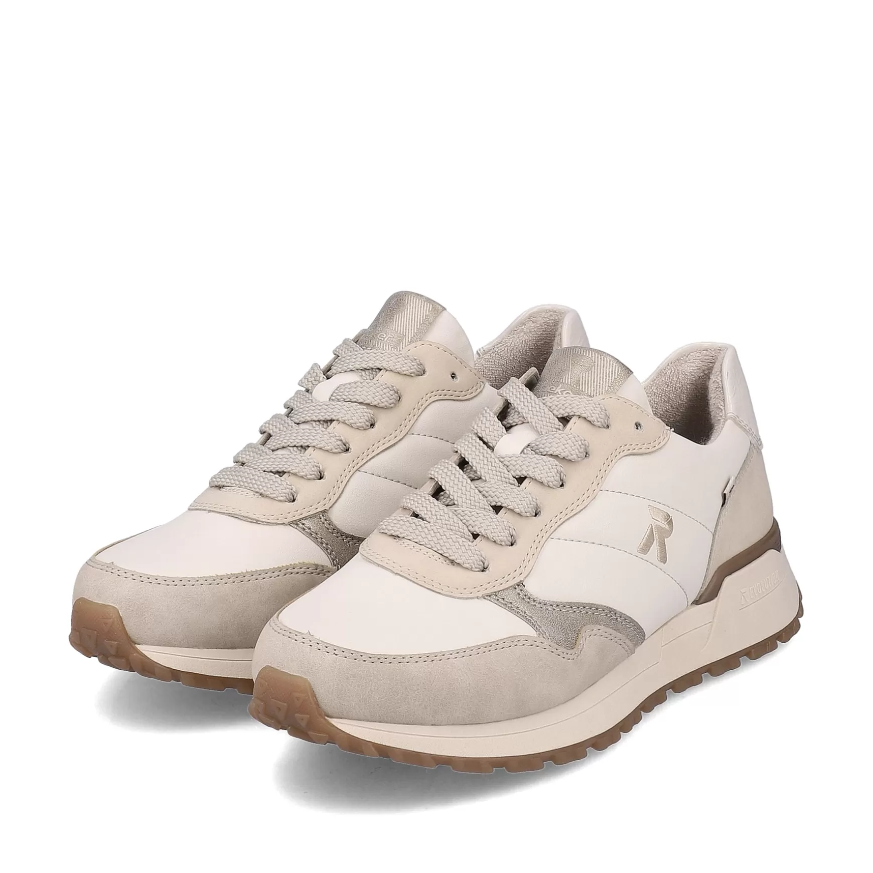 Women'S Sneaker Low Cream-Beige Snow-Rieker Cheap