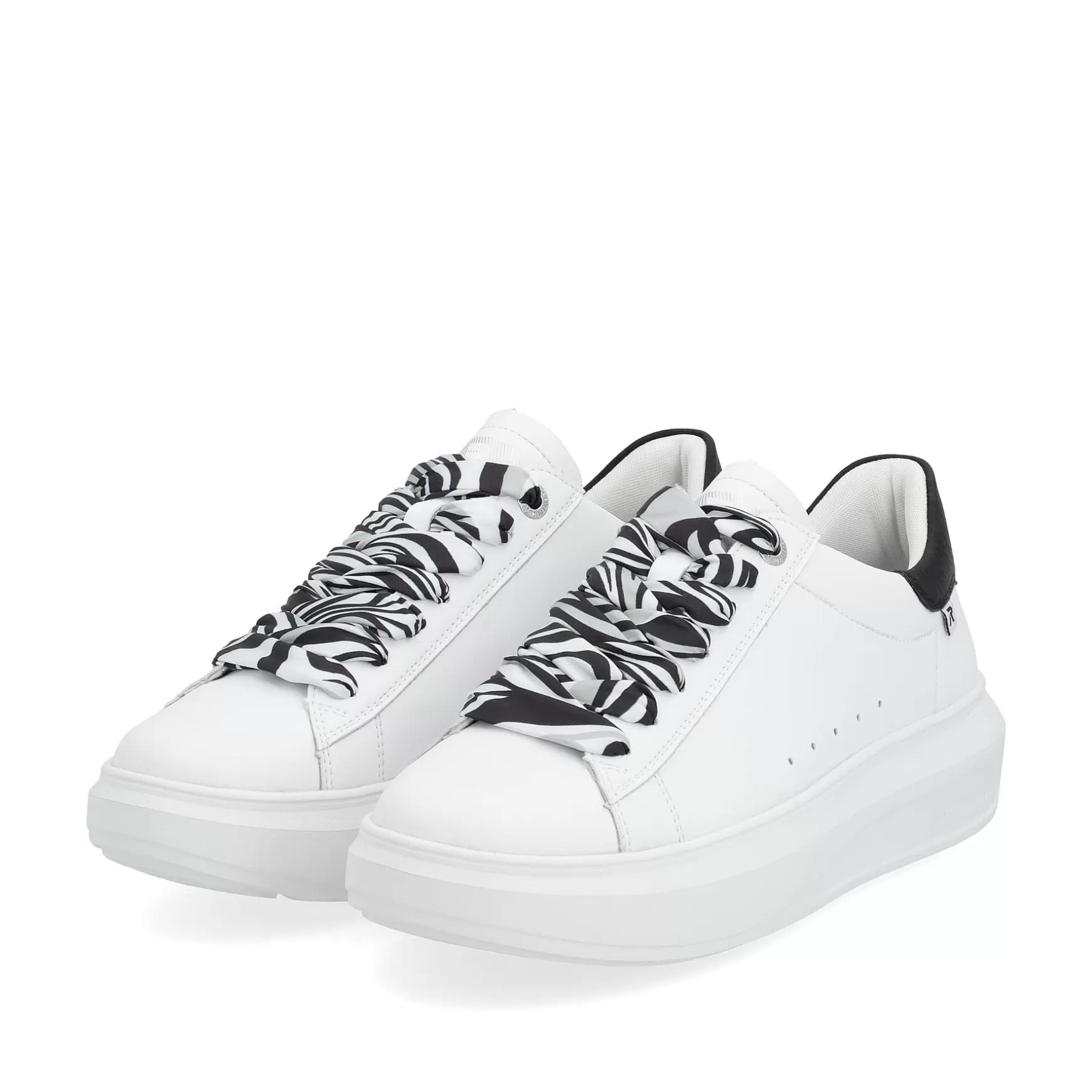 Women'S Sneaker Low Crystal-White Deep-Black-Rieker Cheap