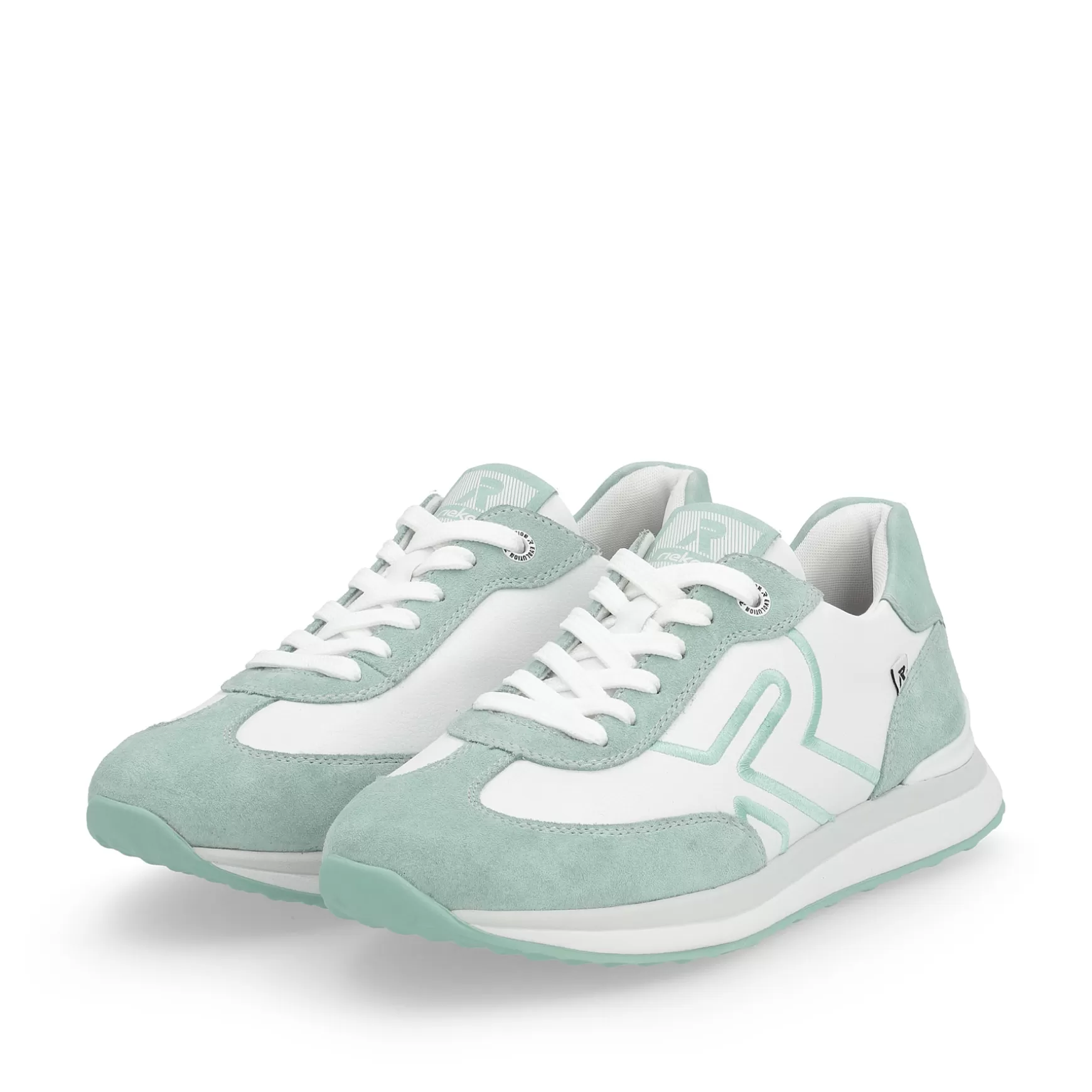 Women'S Sneaker Low Frost-White Aquamarine-Rieker Outlet