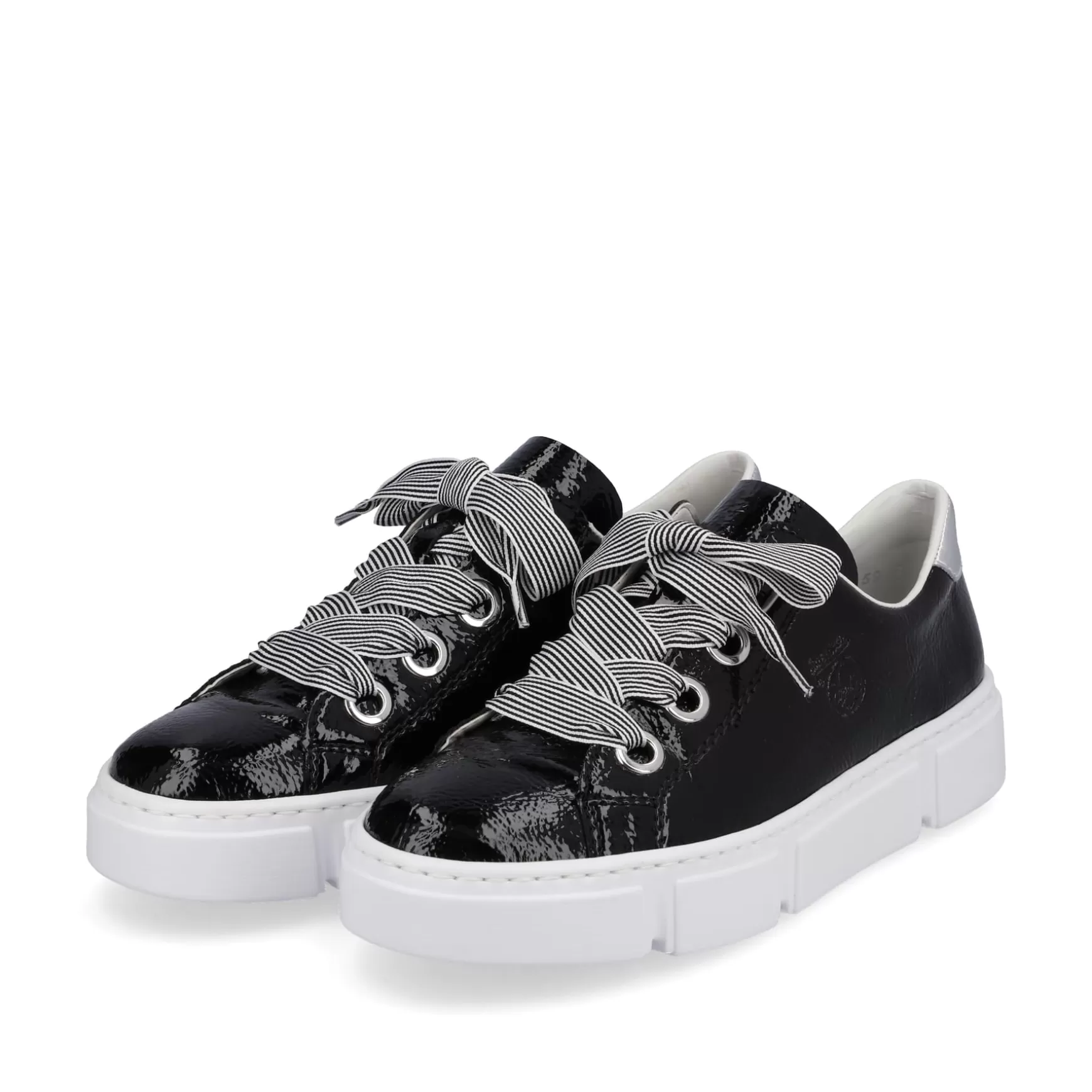 Women'S Sneaker Low Glossy Black-Rieker Sale