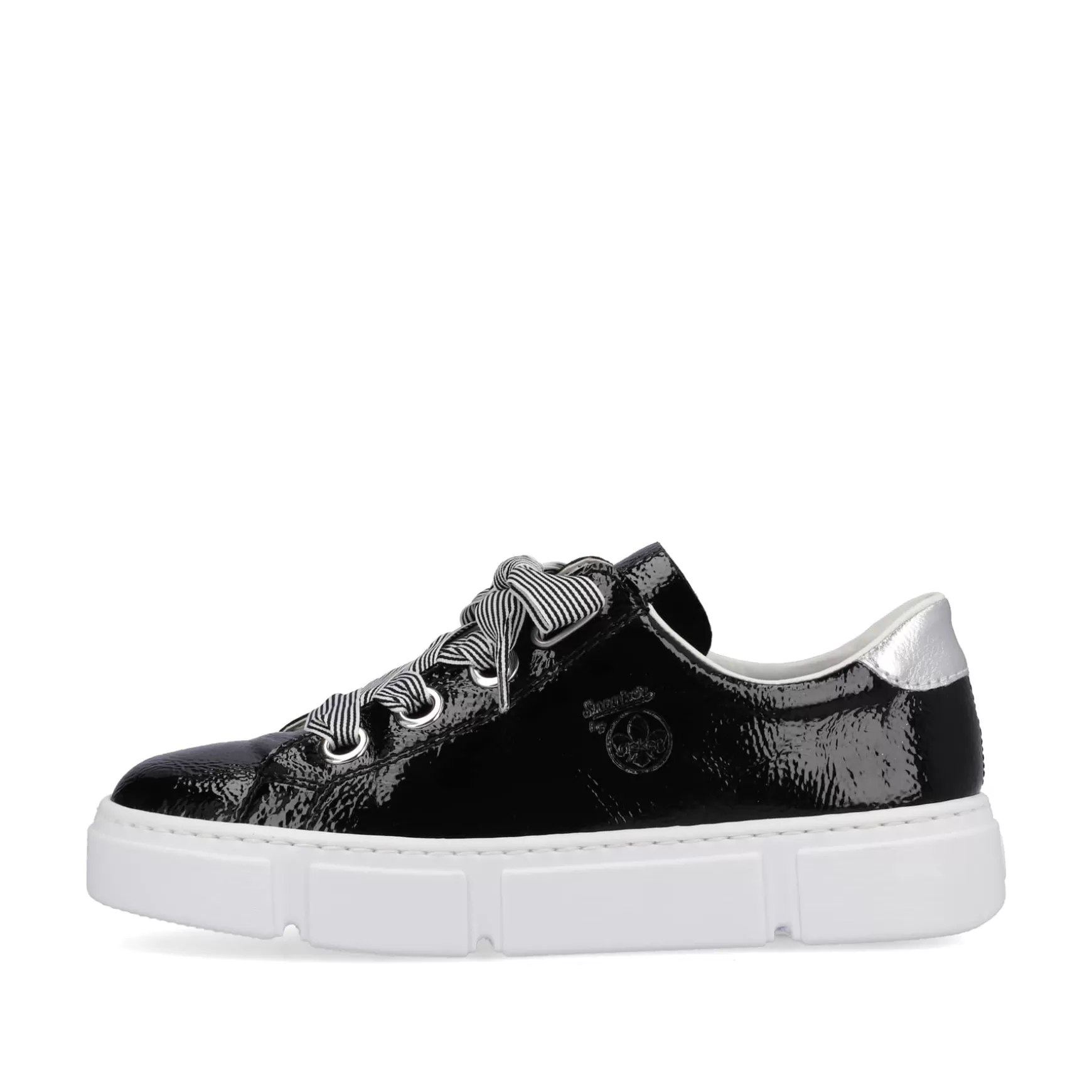 Women'S Sneaker Low Glossy Black-Rieker Sale