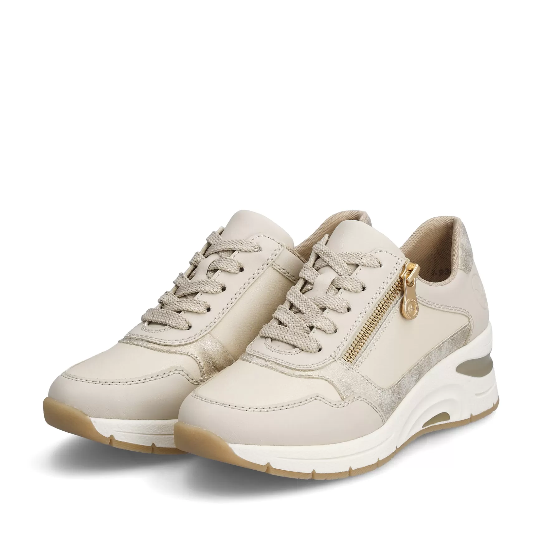 Women'S Sneaker Low Light Beige-Rieker Cheap