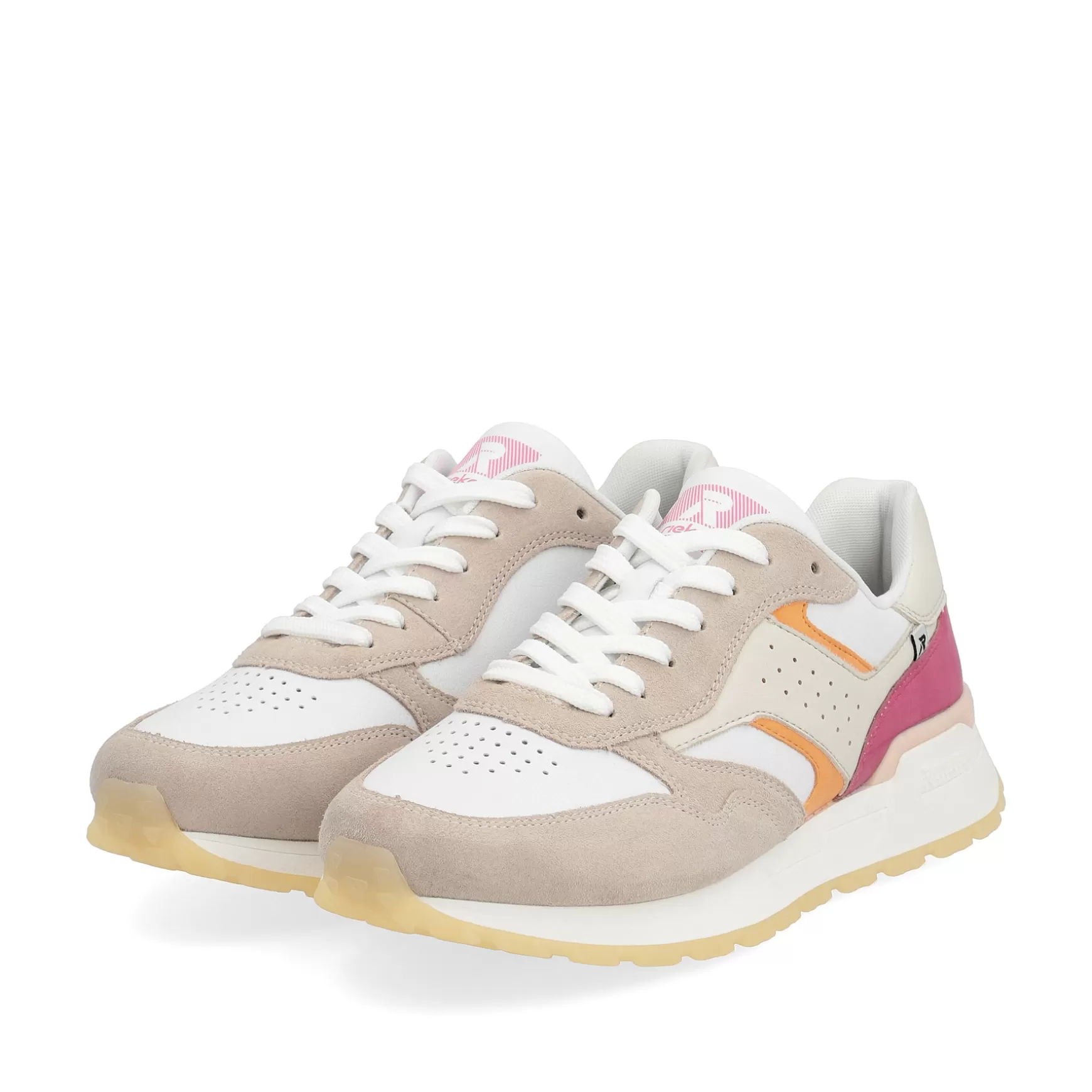 Women'S Sneaker Low Light Beige Fuchsia Apricot-Rieker Flash Sale