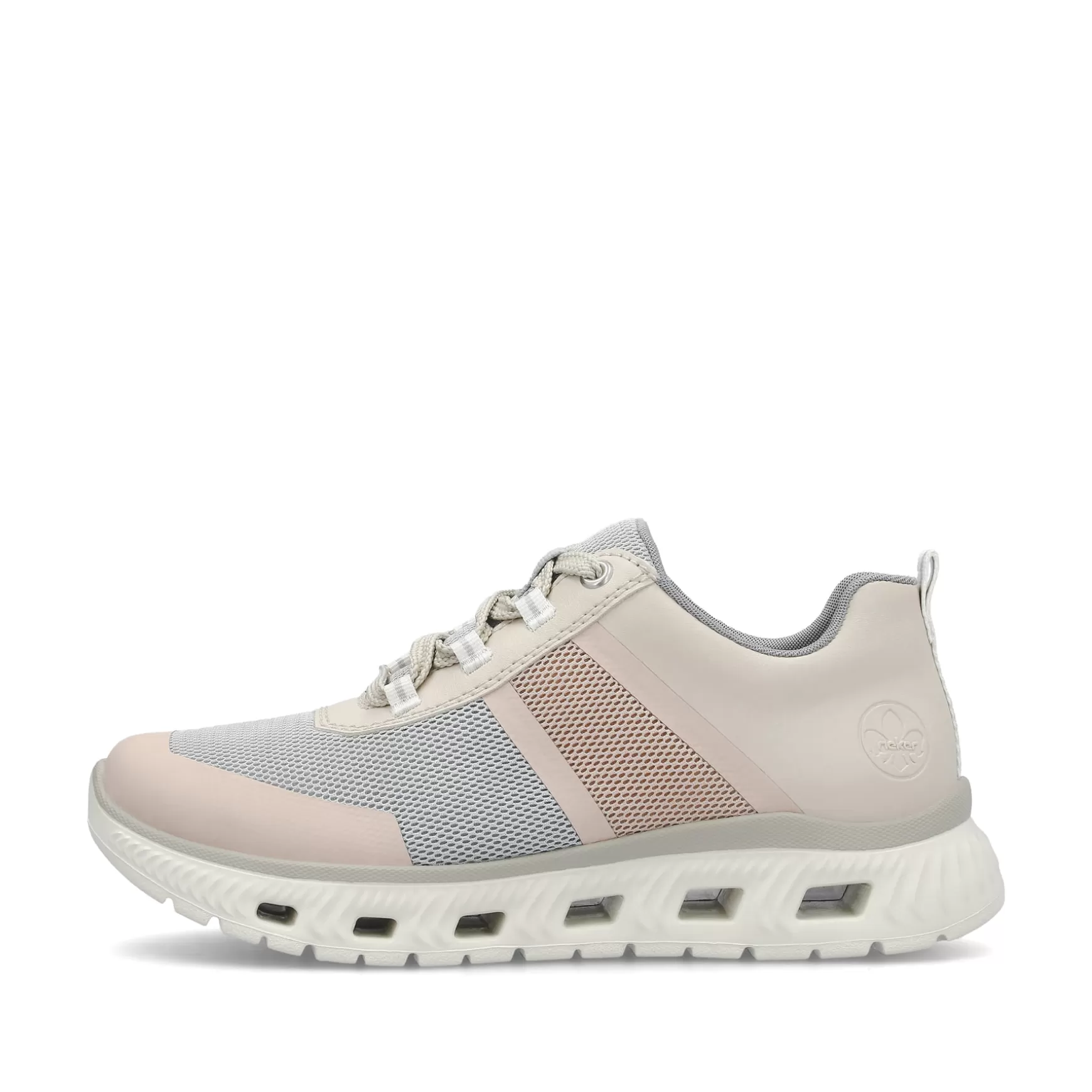 Women'S Sneaker Low Light Beige-Pastel Blue-Pink-Rieker Sale