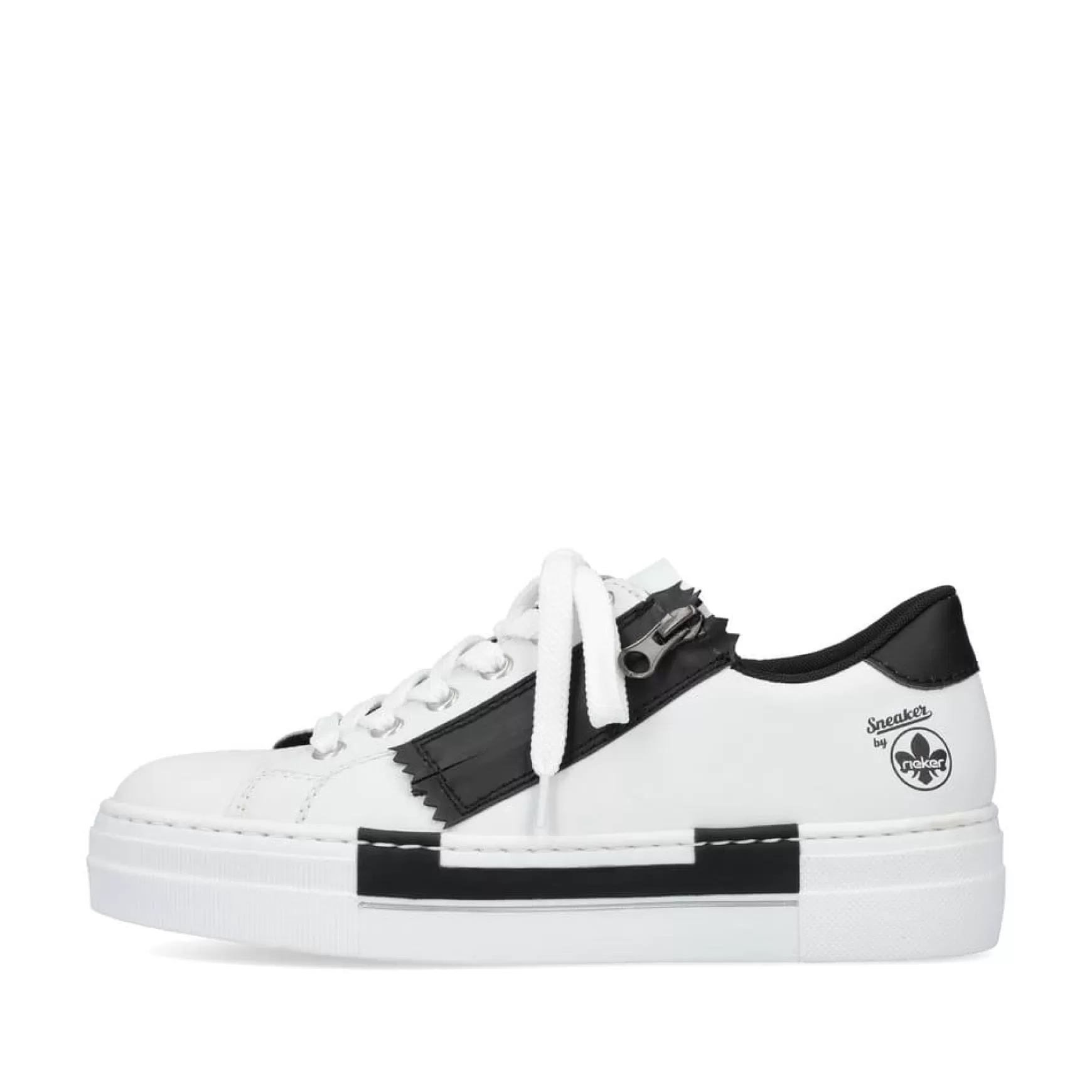 Women'S Sneaker Low Lily White-Night Black-Rieker Shop