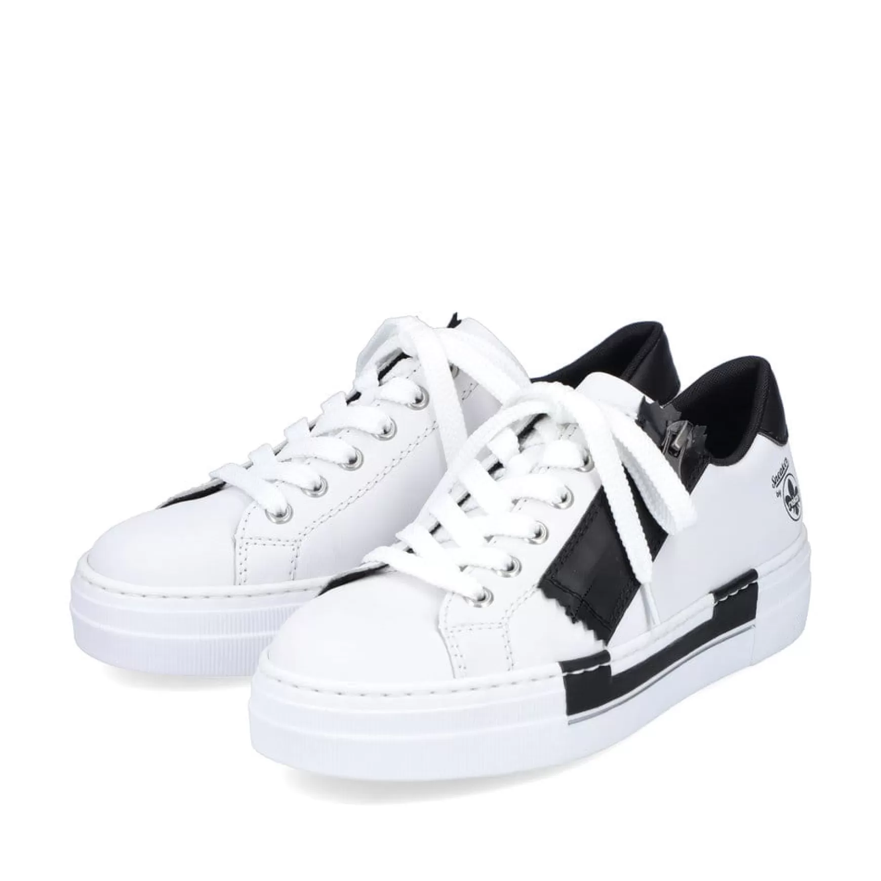 Women'S Sneaker Low Lily White-Night Black-Rieker Shop