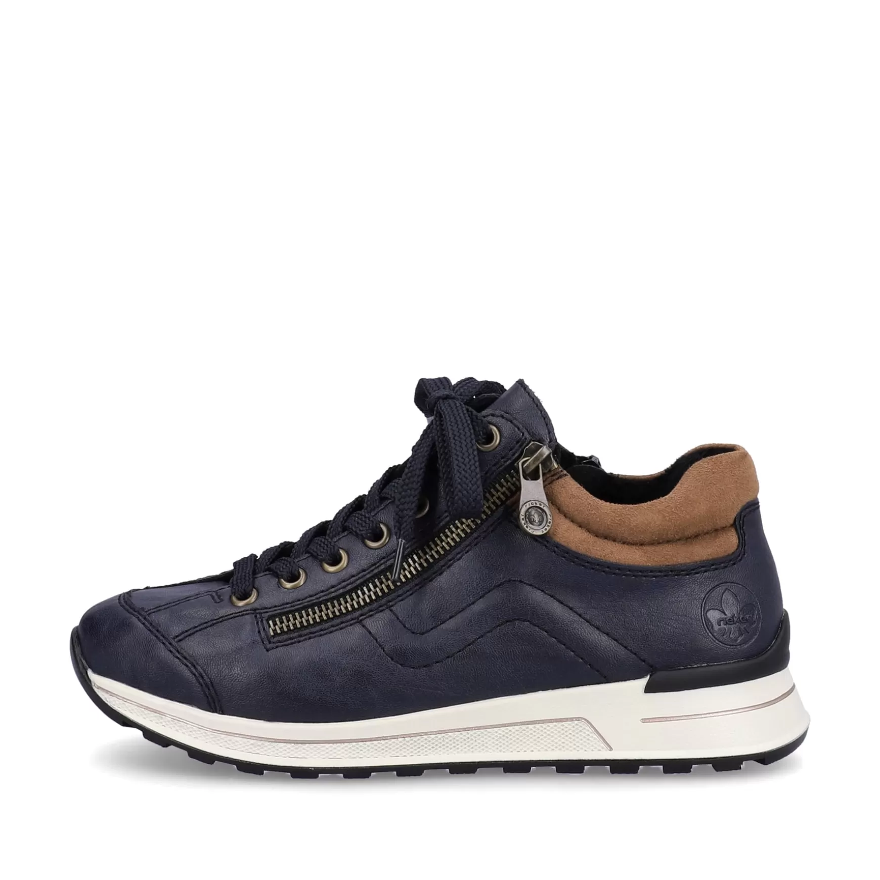 Women'S Sneaker Low Navy Blue-Brown-Rieker Best