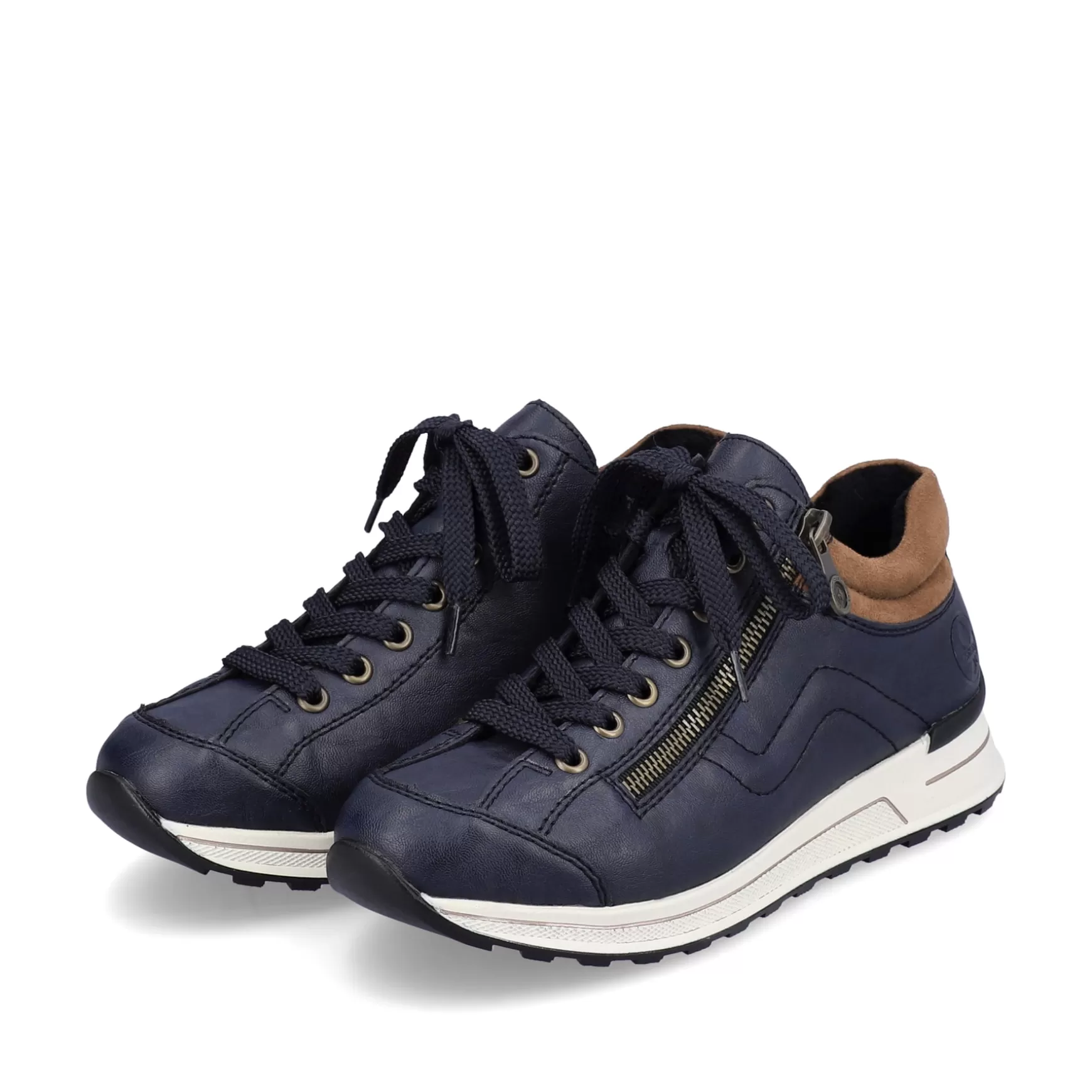 Women'S Sneaker Low Navy Blue-Brown-Rieker Best