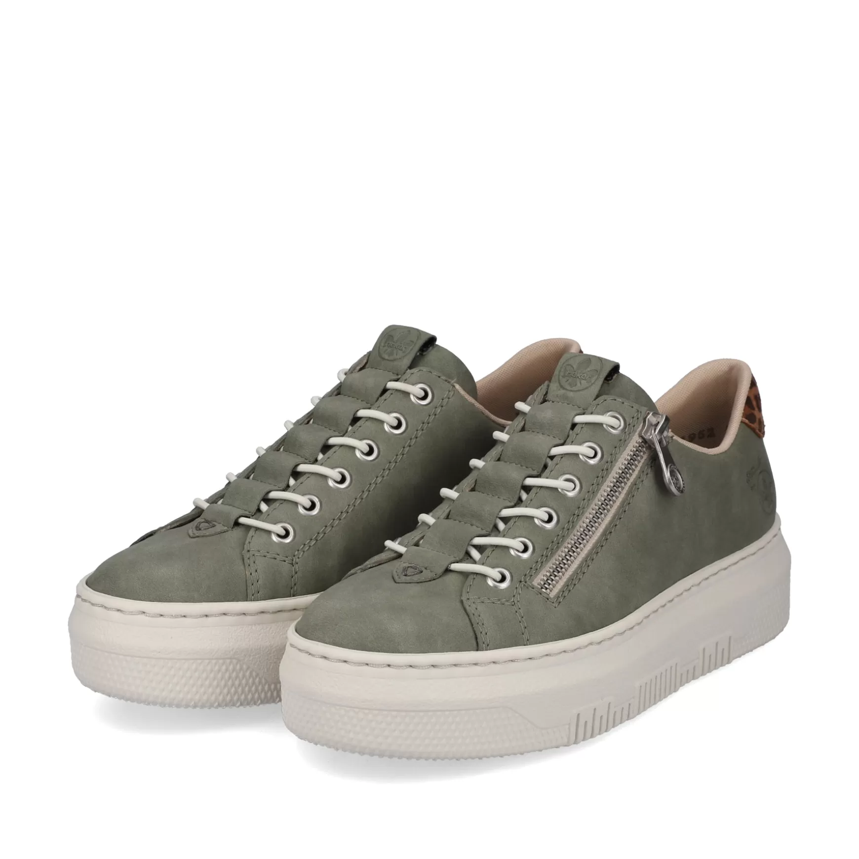 Women'S Sneaker Low Olive Green-Rieker Sale