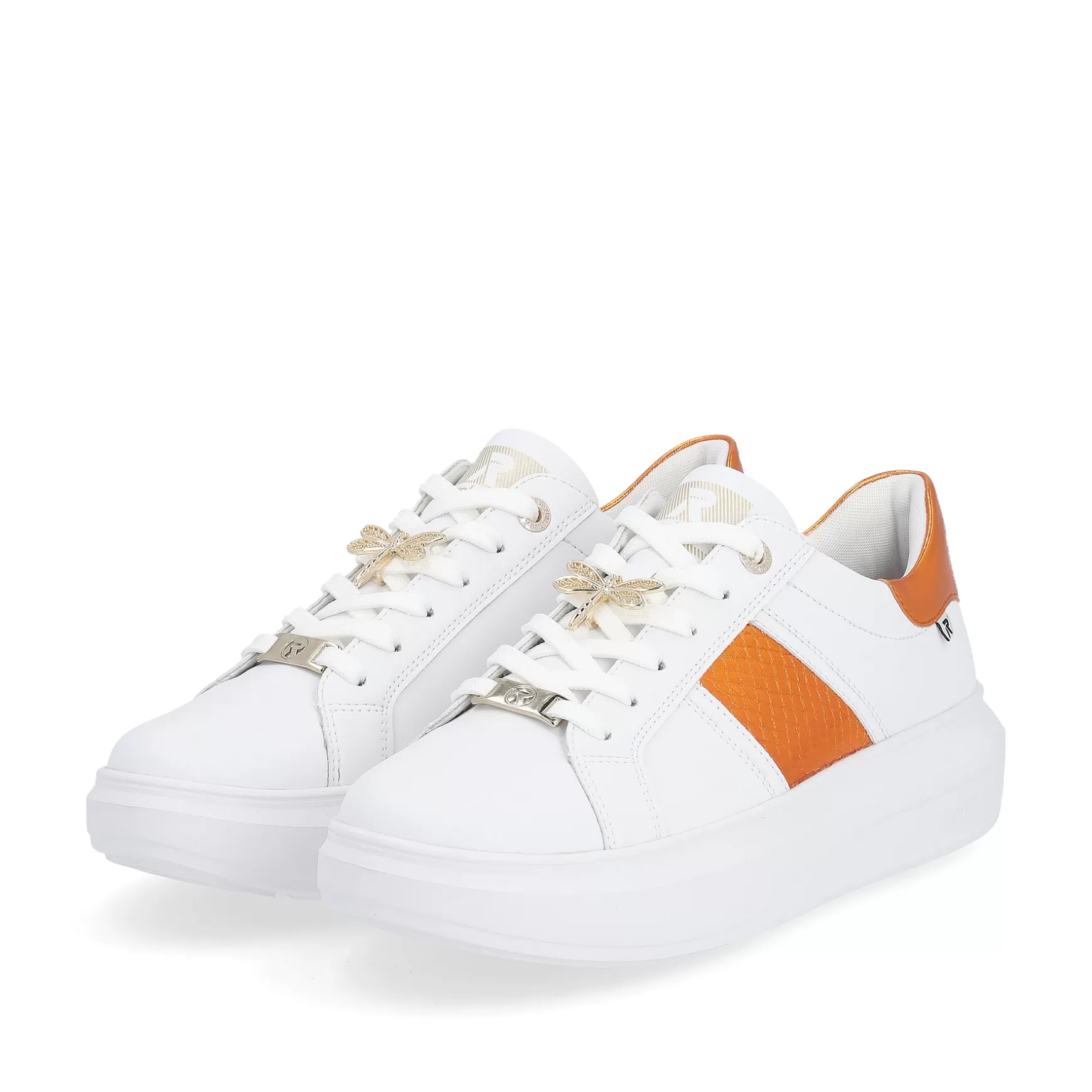 Women'S Sneaker Low Pearl-White Copper-Metallic-Rieker Cheap