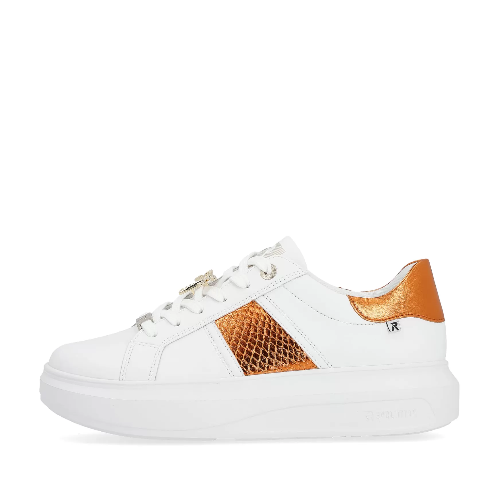 Women'S Sneaker Low Pearl-White Copper-Metallic-Rieker Cheap