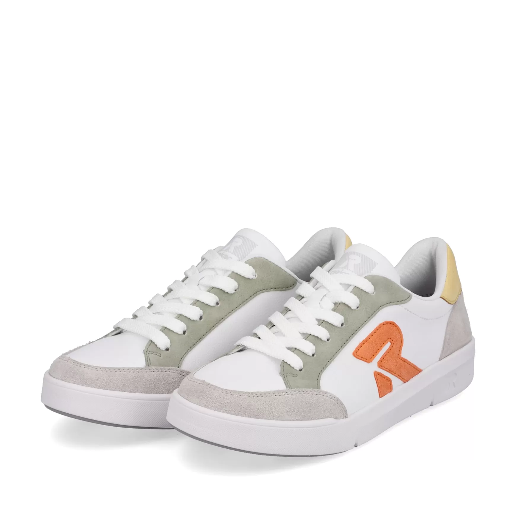 Women'S Sneaker Low Swan-White Arctic-Grey-Rieker Clearance