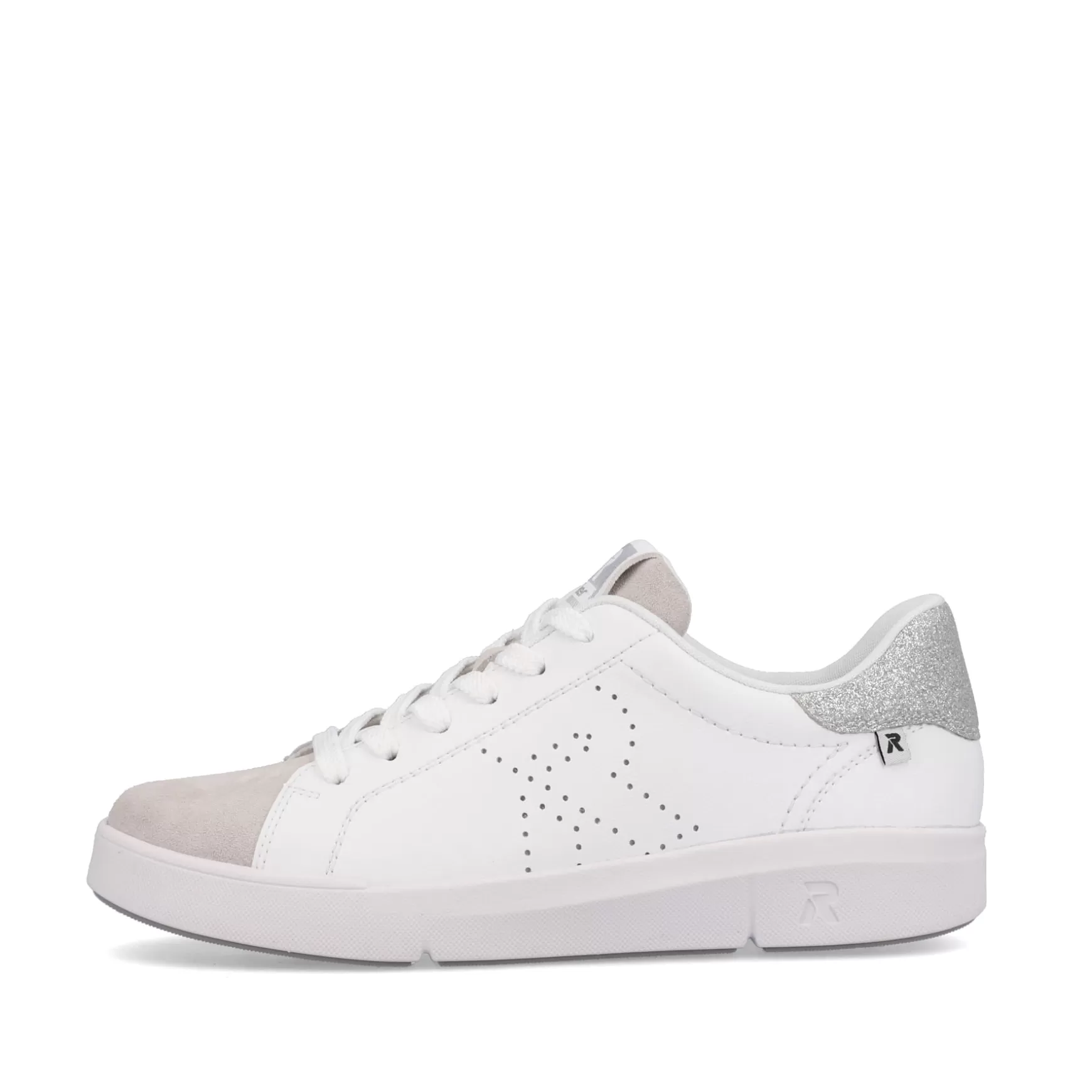 Women'S Sneaker Low Swan-White Beige-Rieker Fashion