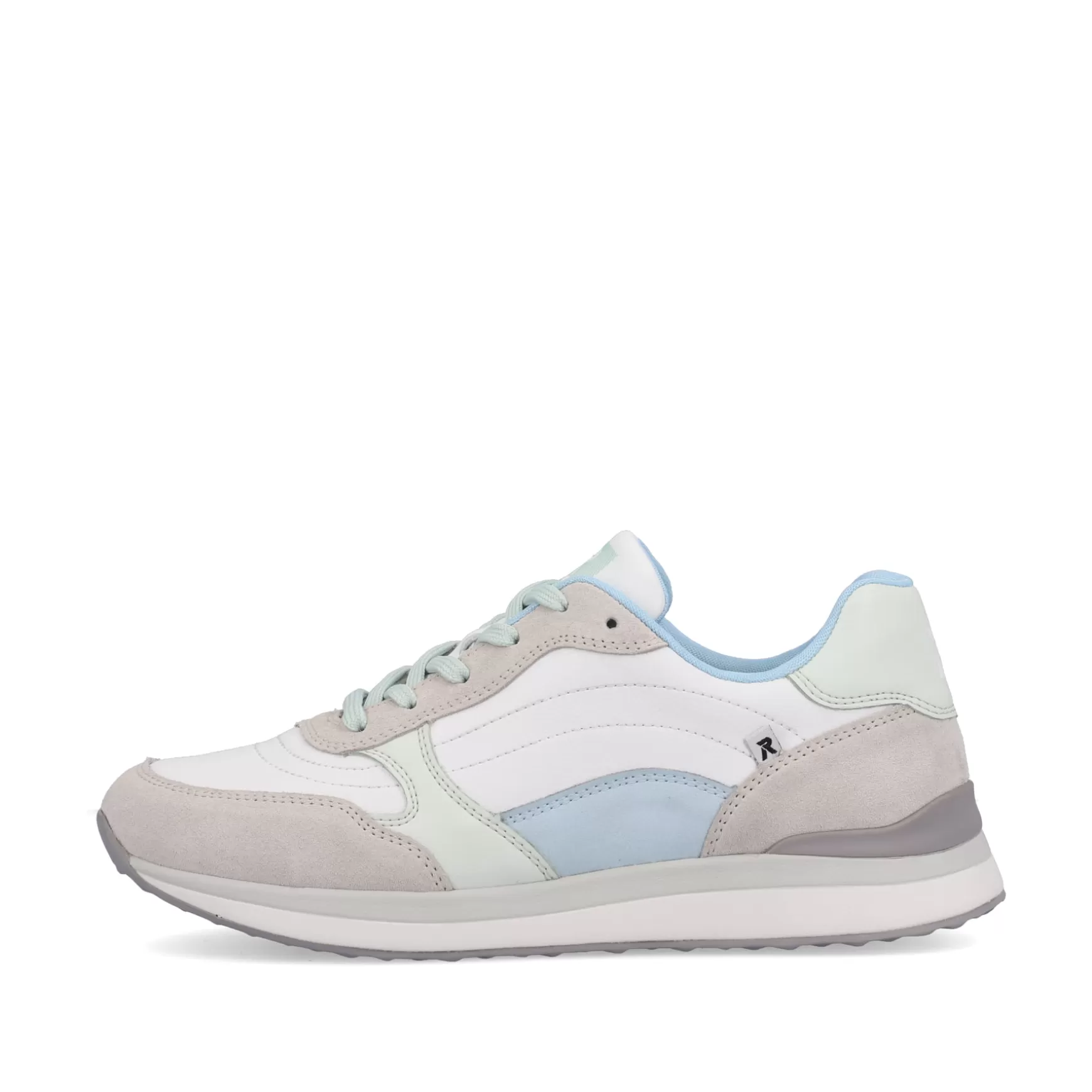 Women'S Sneaker Low Swan-White Clay-Beige Ice-Blue-Rieker Flash Sale