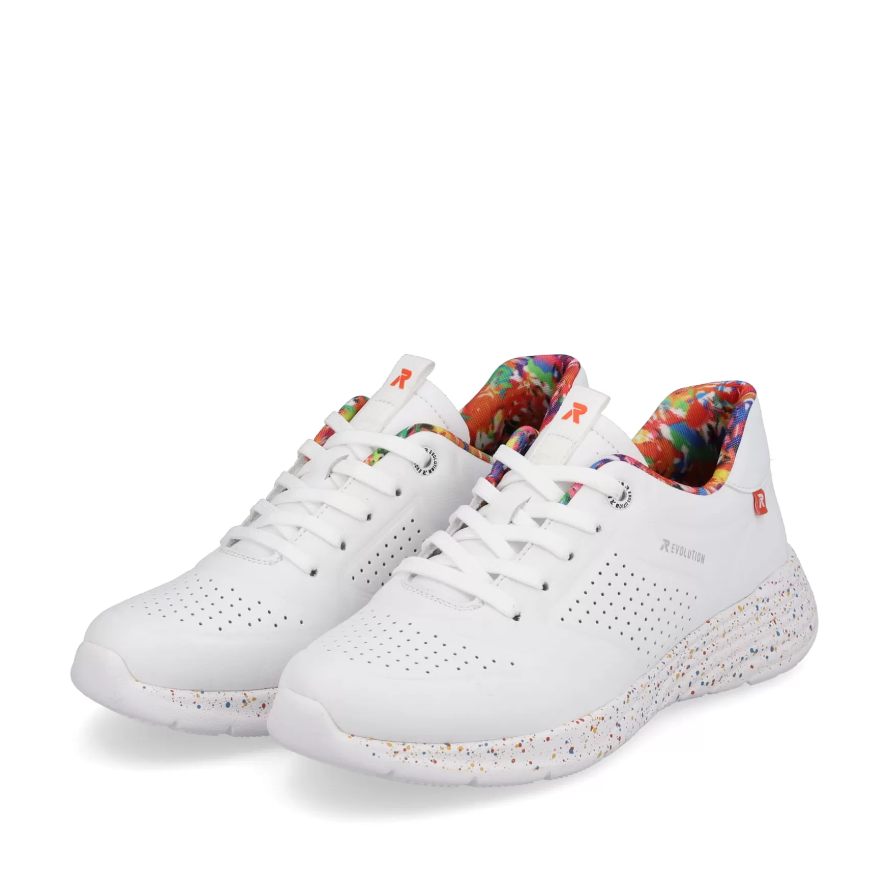 Women'S Sneaker Low Swan-White Rainbow-Rieker Discount