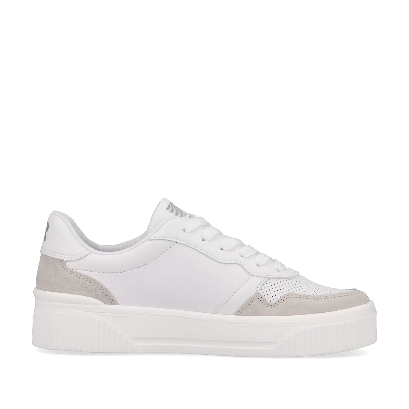 Women'S Sneaker Low Swan-White Stone-Grey-Rieker Shop