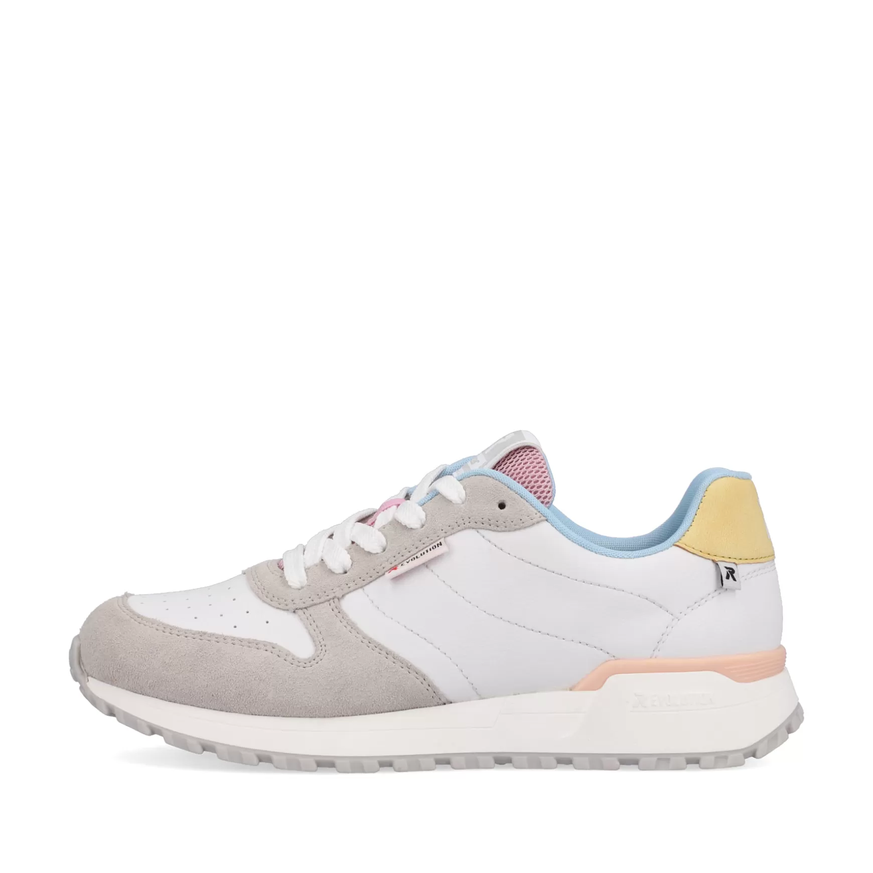 Women'S Sneaker Low Swan-White Stone-Grey-Rieker Flash Sale