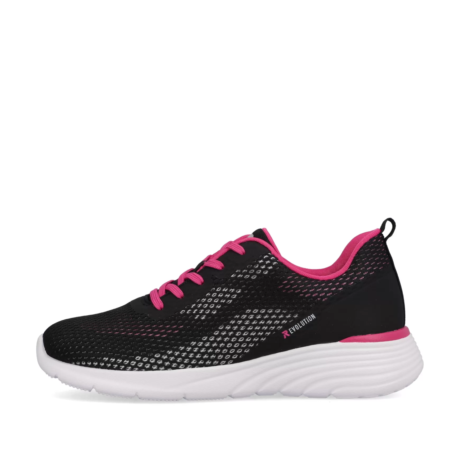 Women'S Sneaker Low Urban Black Flamingo Pink-Rieker New