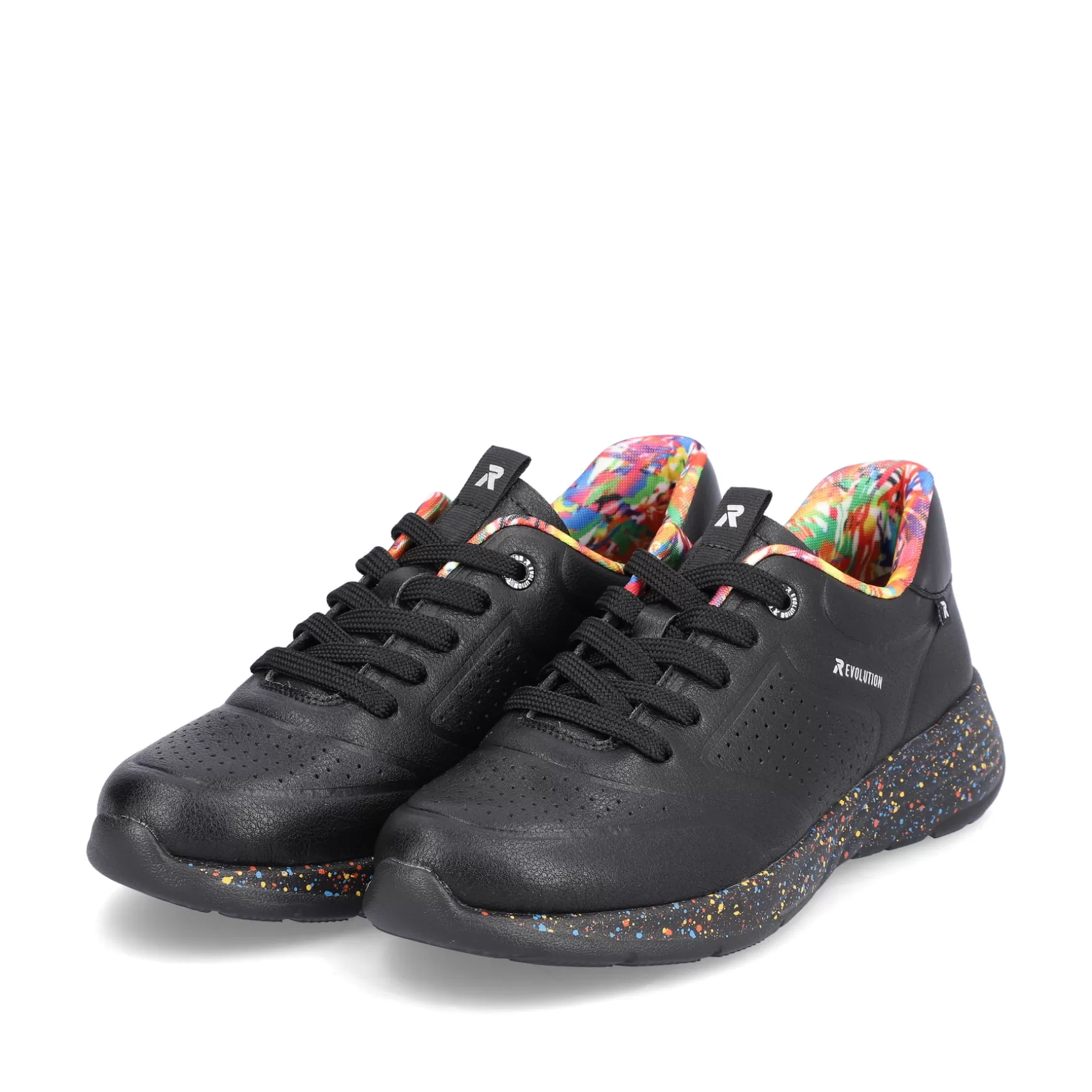 Women'S Sneaker Low Urban-Black Rainbow-Rieker Sale