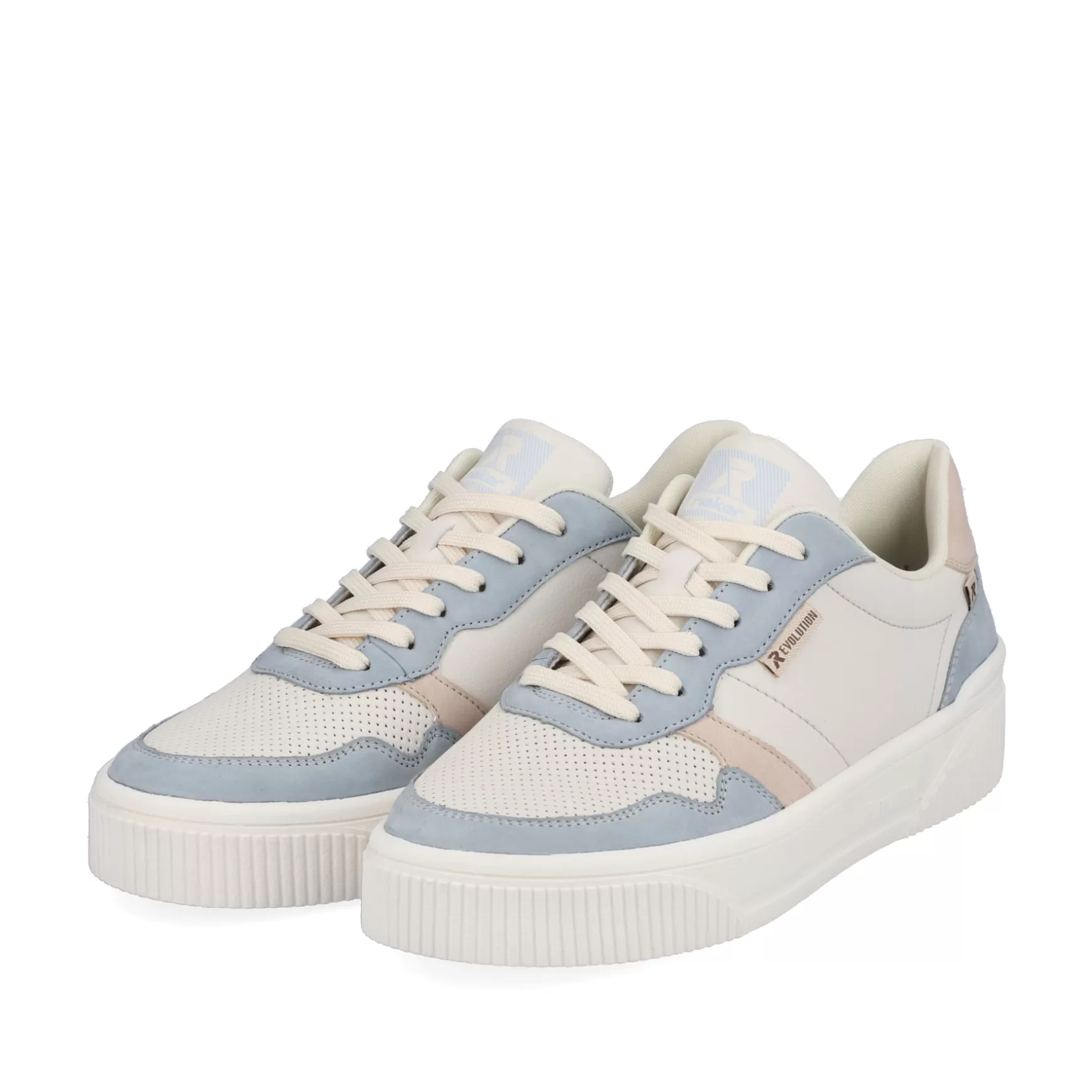 Women'S Sneaker Low Vanilla-White Light-Blue-Rieker Store