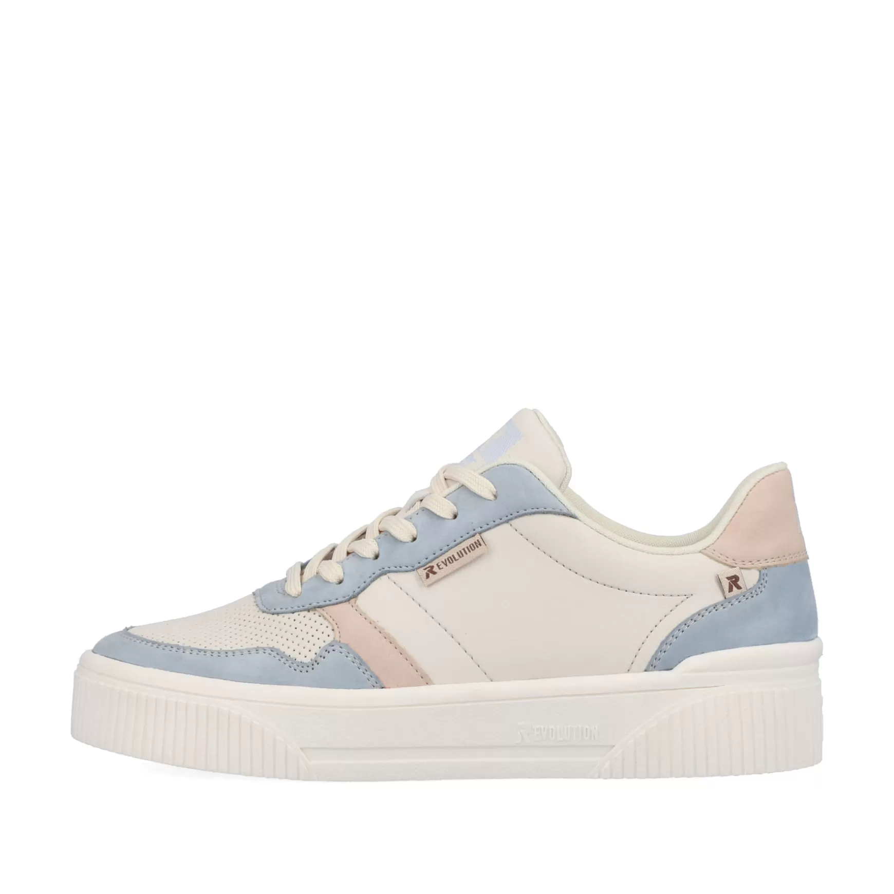 Women'S Sneaker Low Vanilla-White Light-Blue-Rieker Store